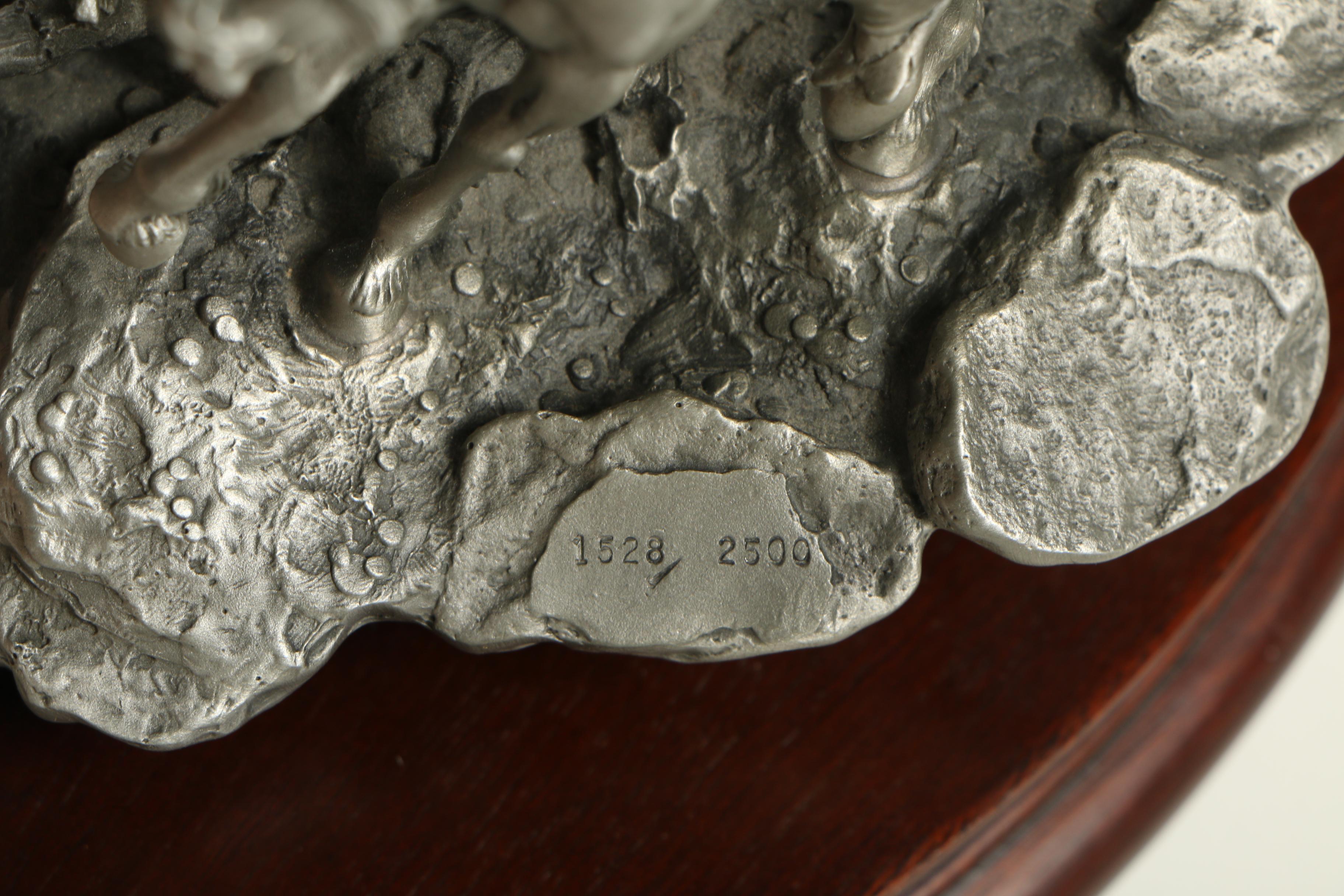 Donald Polland Pewter Sculpture "Enemy Tracks"