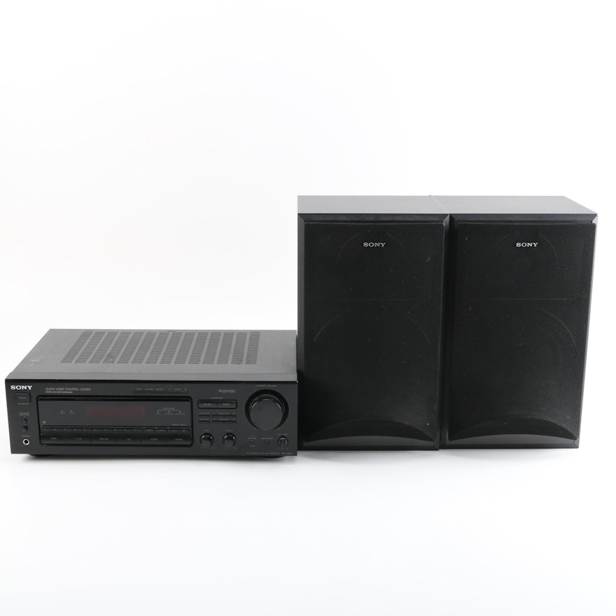 Sony AV Stereo Receiver and Bookshelf Speakers