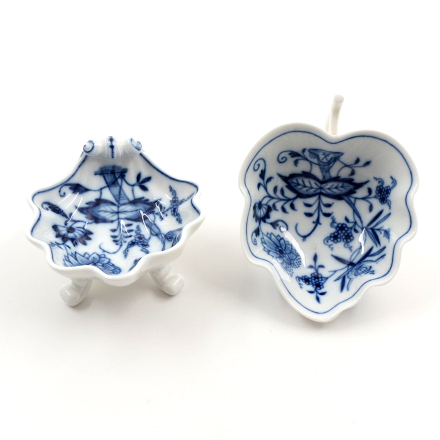 Two Small Meissen Blue Onion Porcelain Bowls
