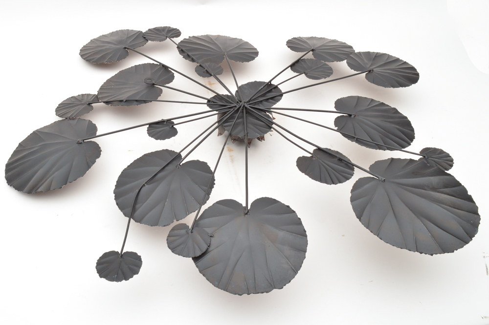 Metal Lily Pad Wall Sculpture