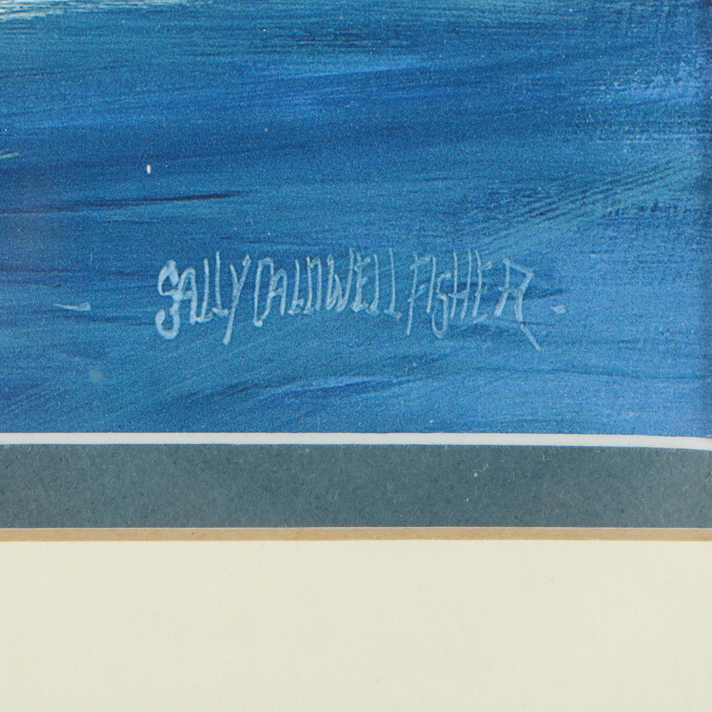 Trio of After Sally Caldwell Fisher Giclee Prints of Sailboats