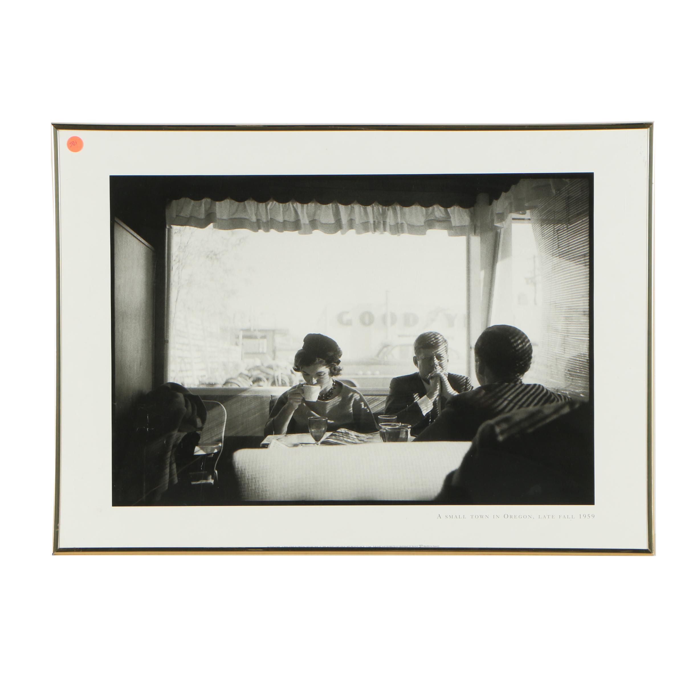 Halftone Print of Jackie and John F. Kennedy "A Small Town in Oregon, Late Fall