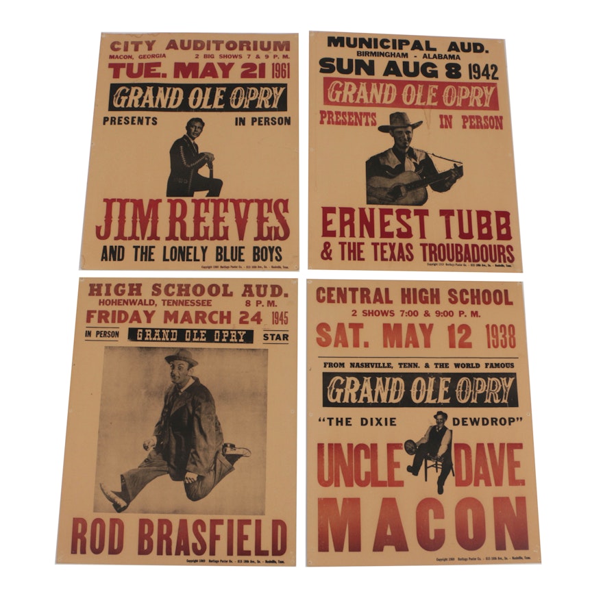 Vintage Poster Reprints Featuring Grand Ole Opry Stars