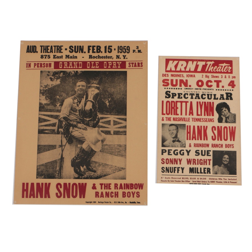 Hank Snow and Loretta Lyn Vintage Reproduction Concert Posters