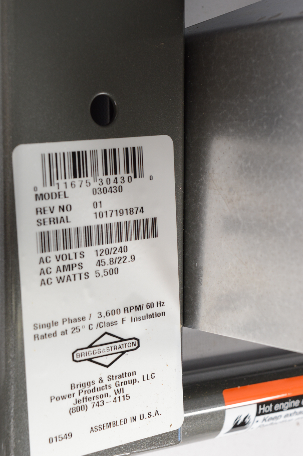 Briggs & Stratton Storm Responder 5500 Watt Generator
