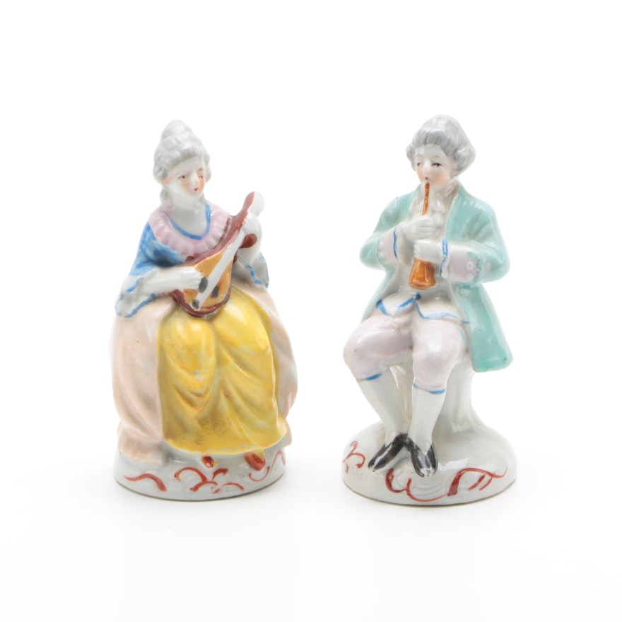 Occupied Japan Ceramic Victorian Style Musician Figurines