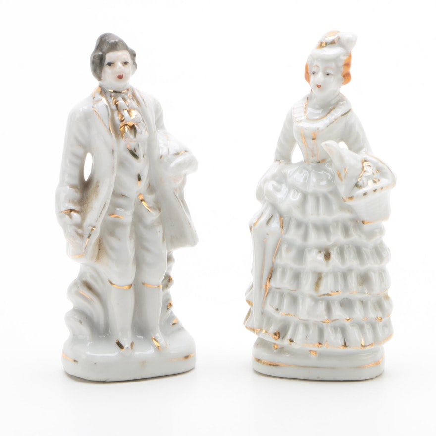 Occupied Japan Victorian Style Porcelain Figurines