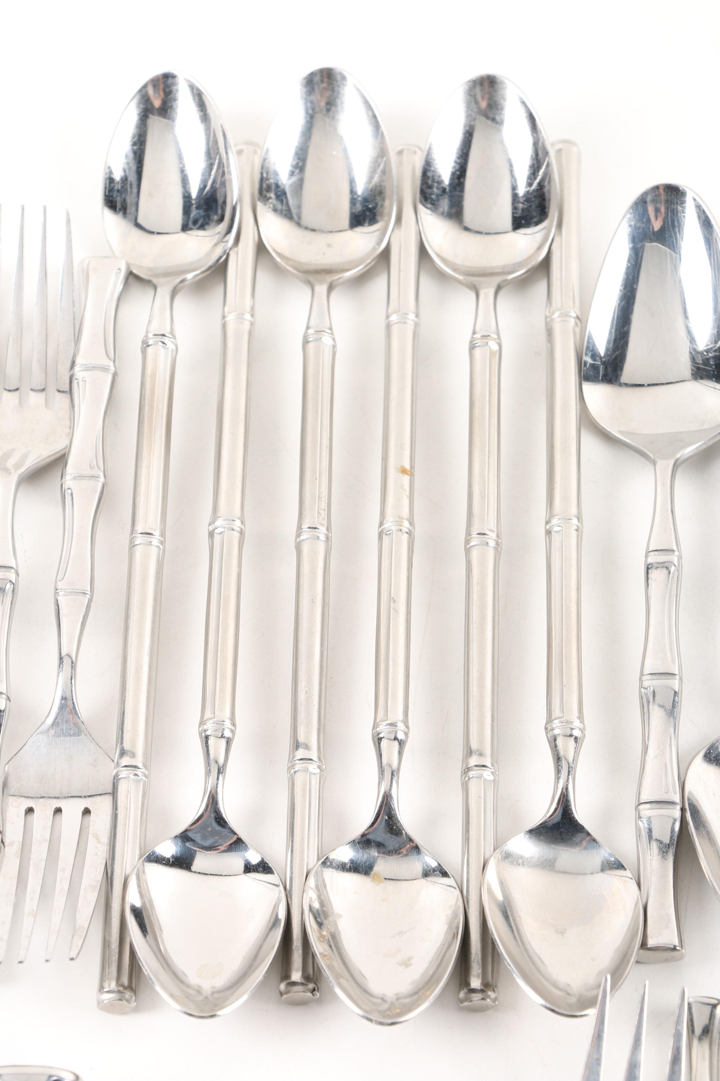 Supreme Cutlery Bamboo Style Stainless Steel Flatware Set
