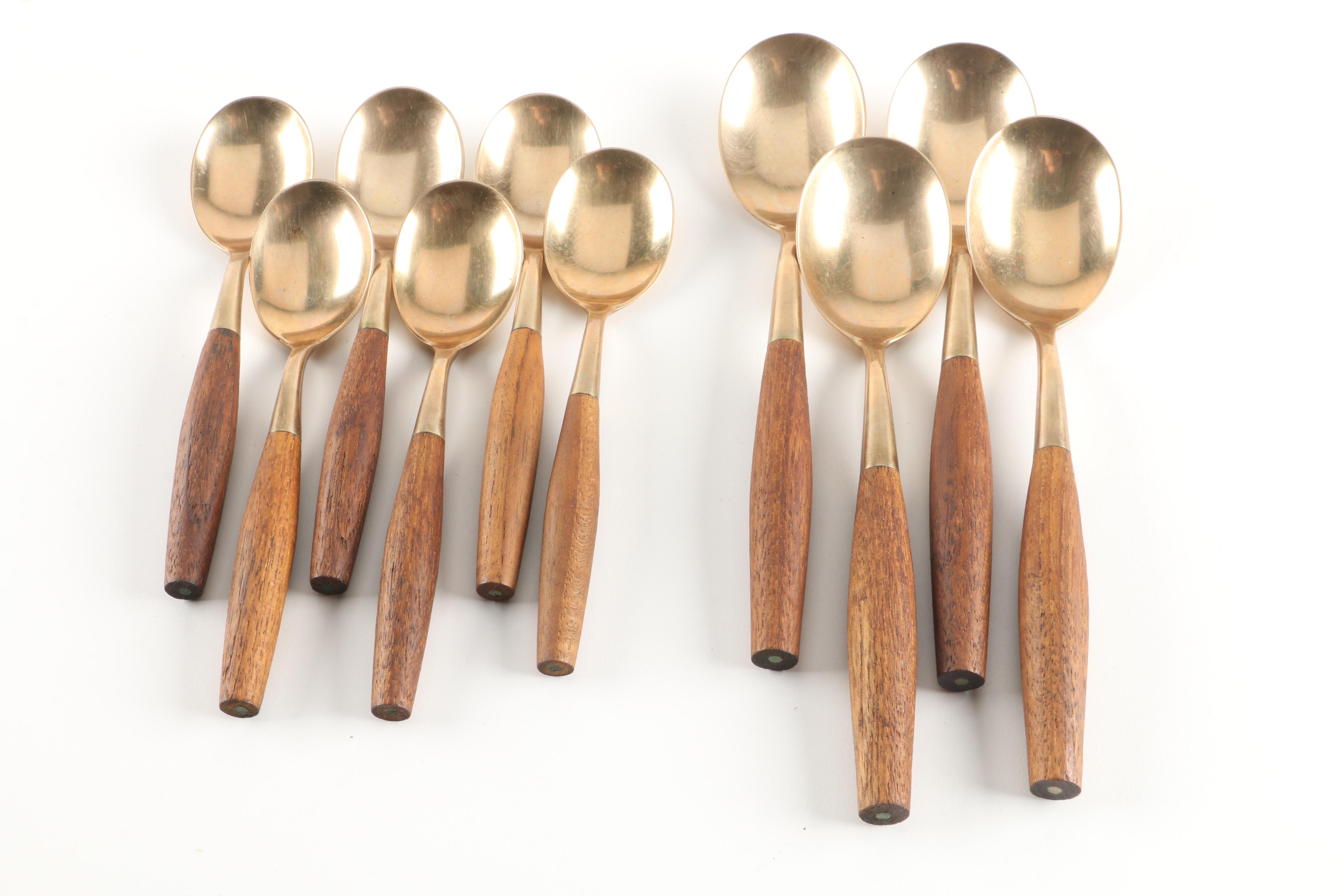 Vintage British Hong Kong Flatware with Stanley Roberts "Sienna" Spoons