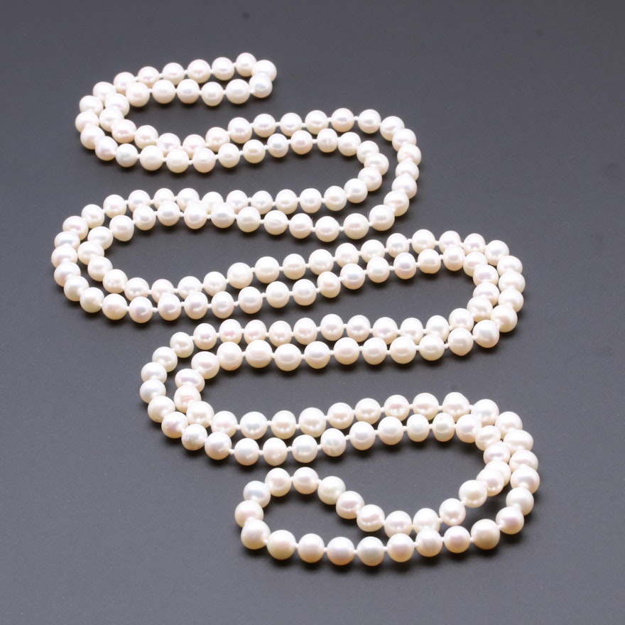 Cultured Pearl Opera Length Endless Necklace