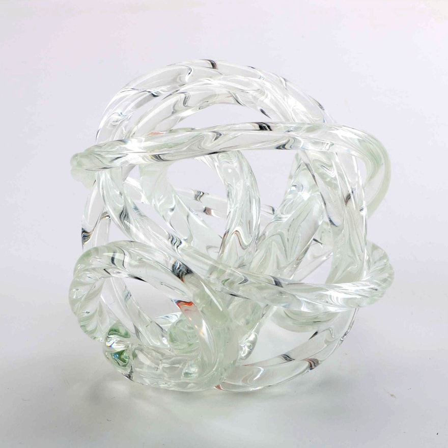 Tangled Knot Art Glass Sculpture