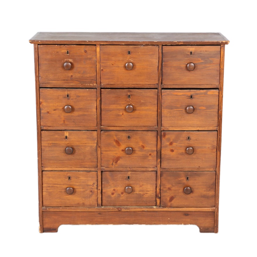 Antique Pine Apothecary Style Chest