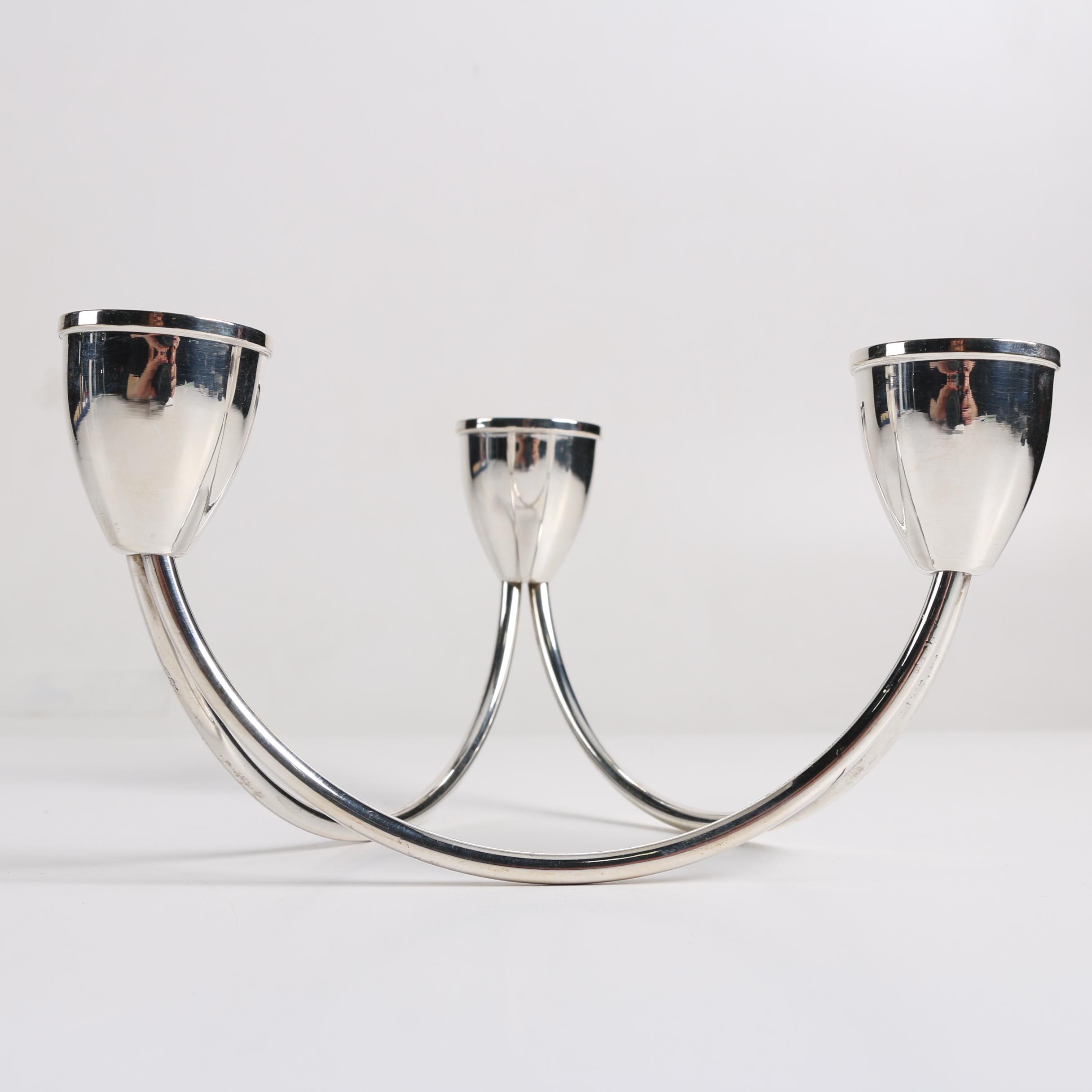 Duchin Modernist Weighted Sterling Silver Candelabra