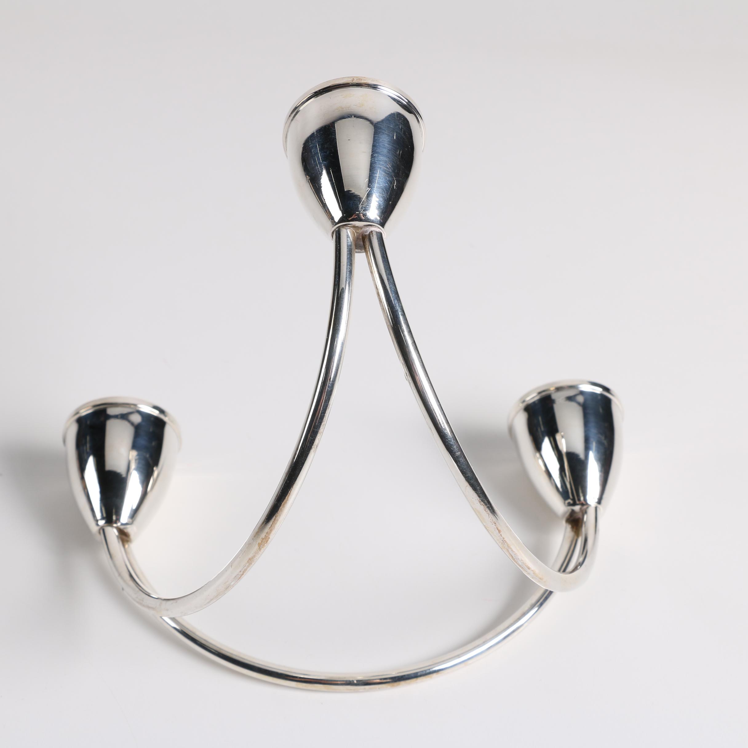 Duchin Modernist Weighted Sterling Silver Candelabra