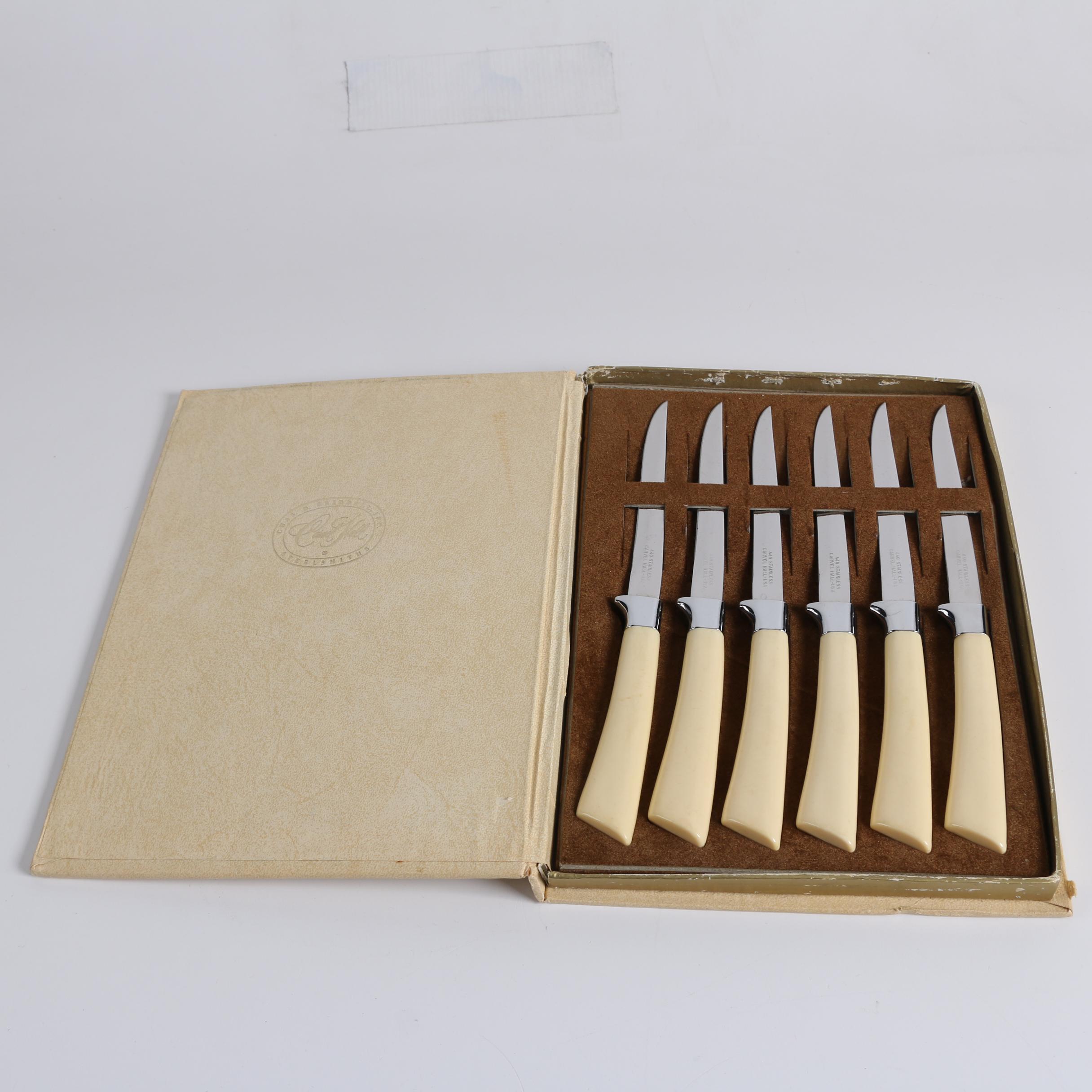 Carvel Hall "Constellation" Stainless Steel and Celluloid Steak Knife Sets