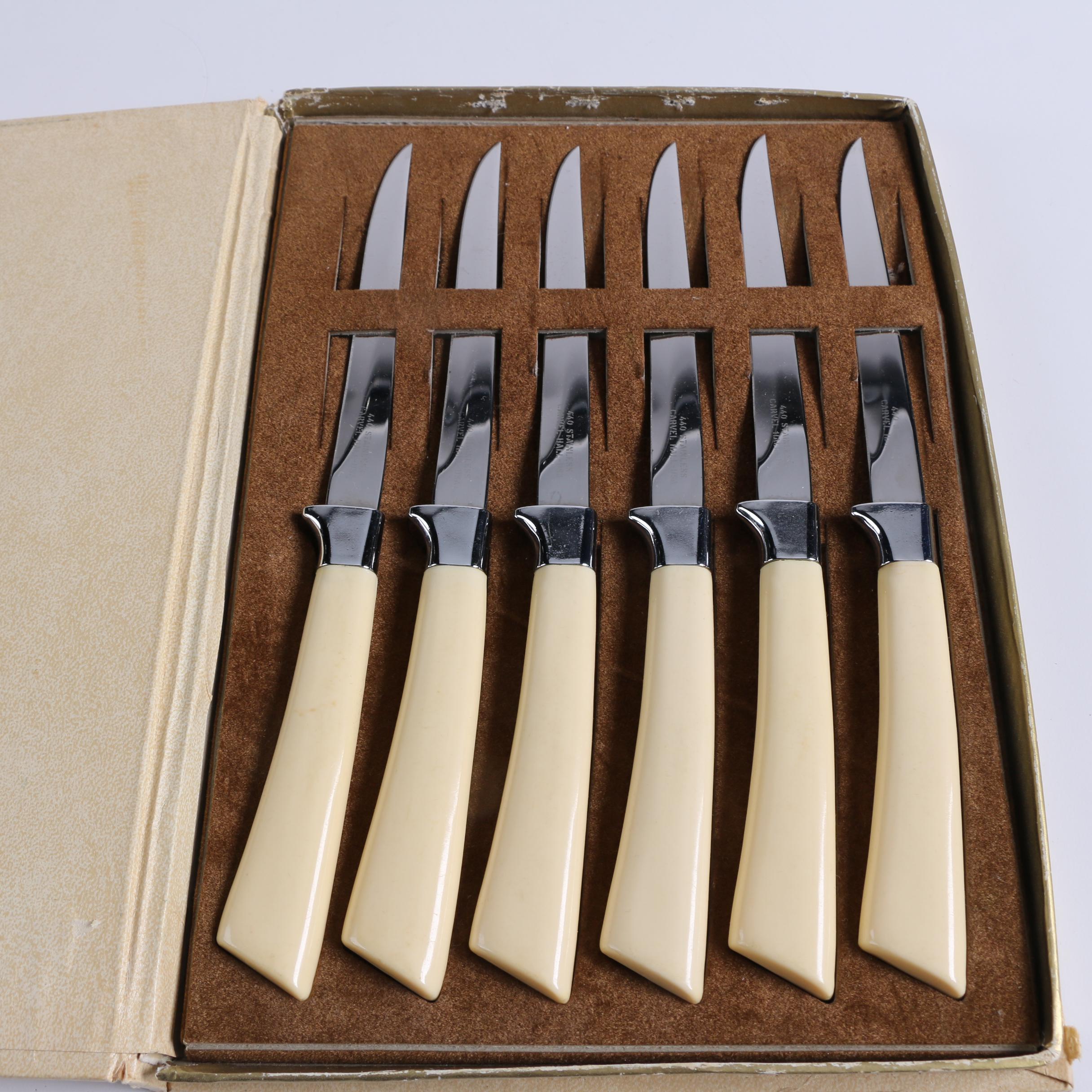 Carvel Hall "Constellation" Stainless Steel and Celluloid Steak Knife Sets