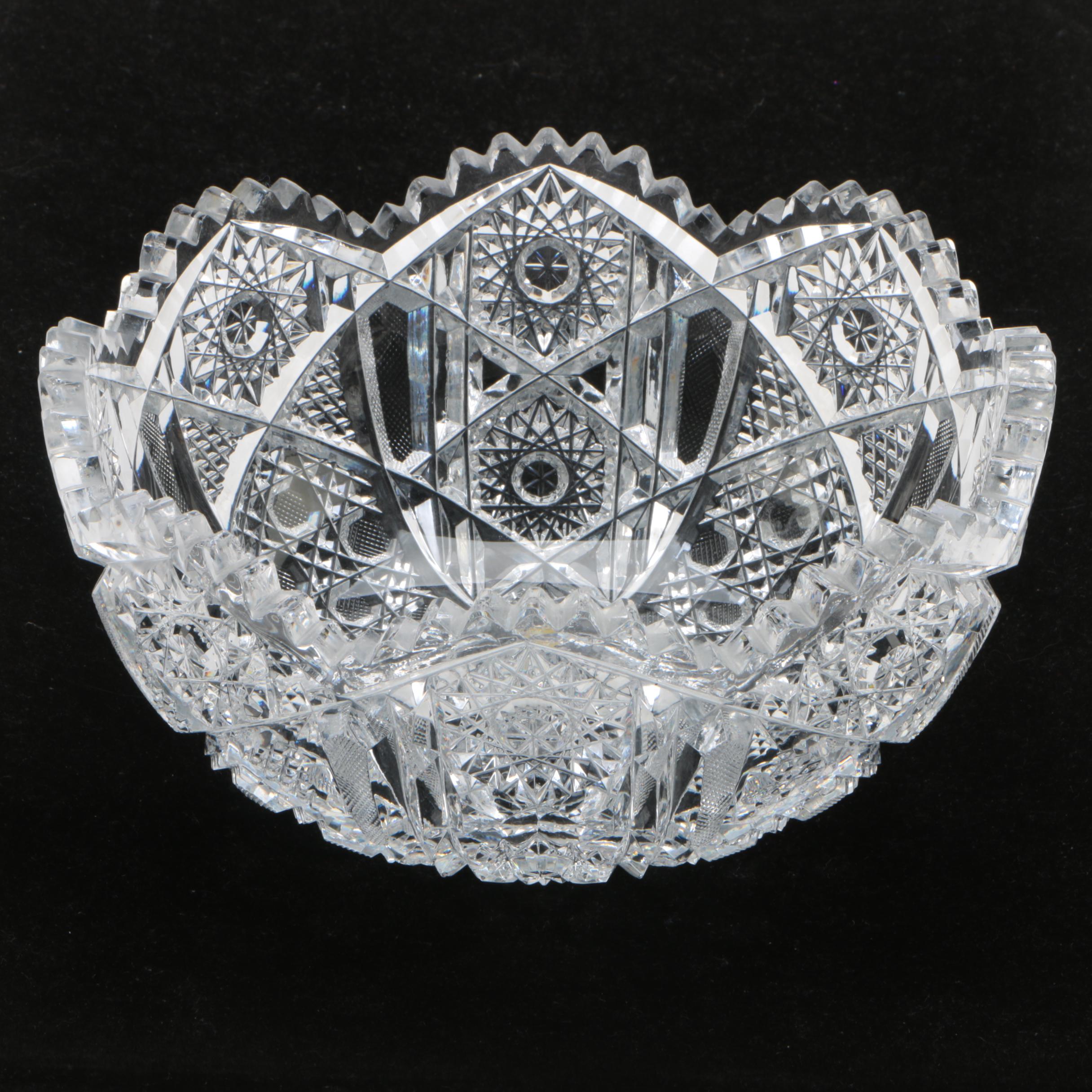 Antique American Brilliant Period Cut Glass Bowl