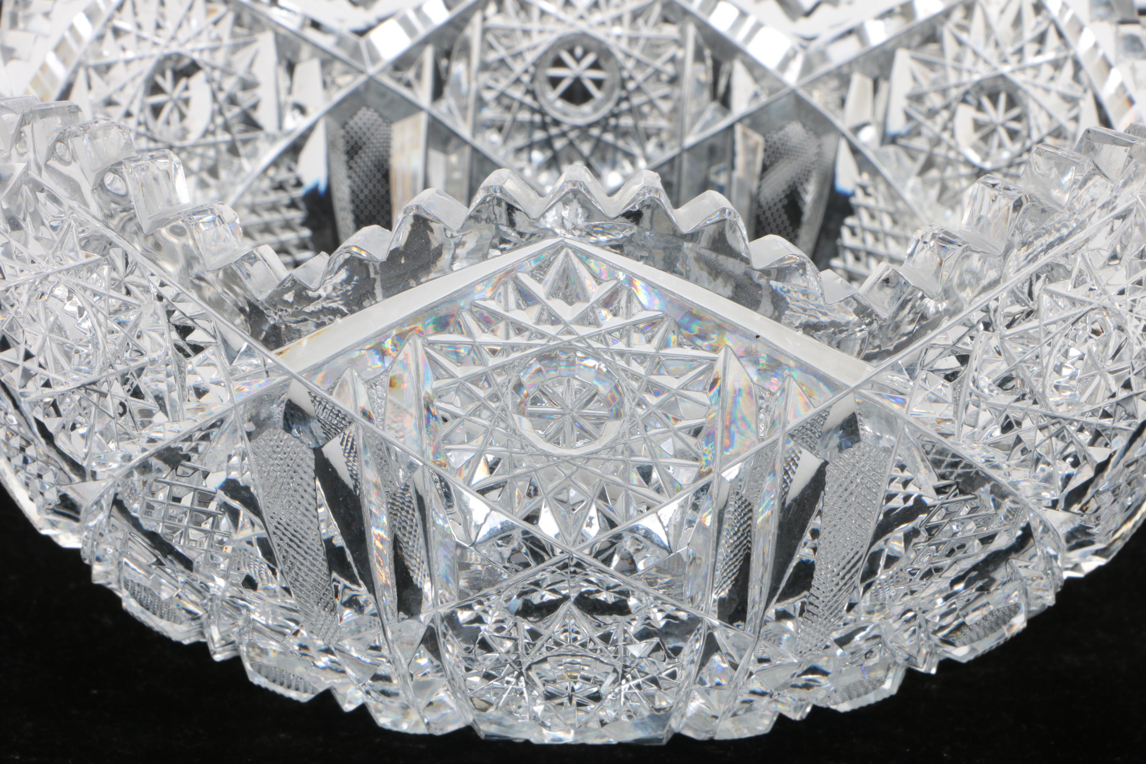 Antique American Brilliant Period Cut Glass Bowl