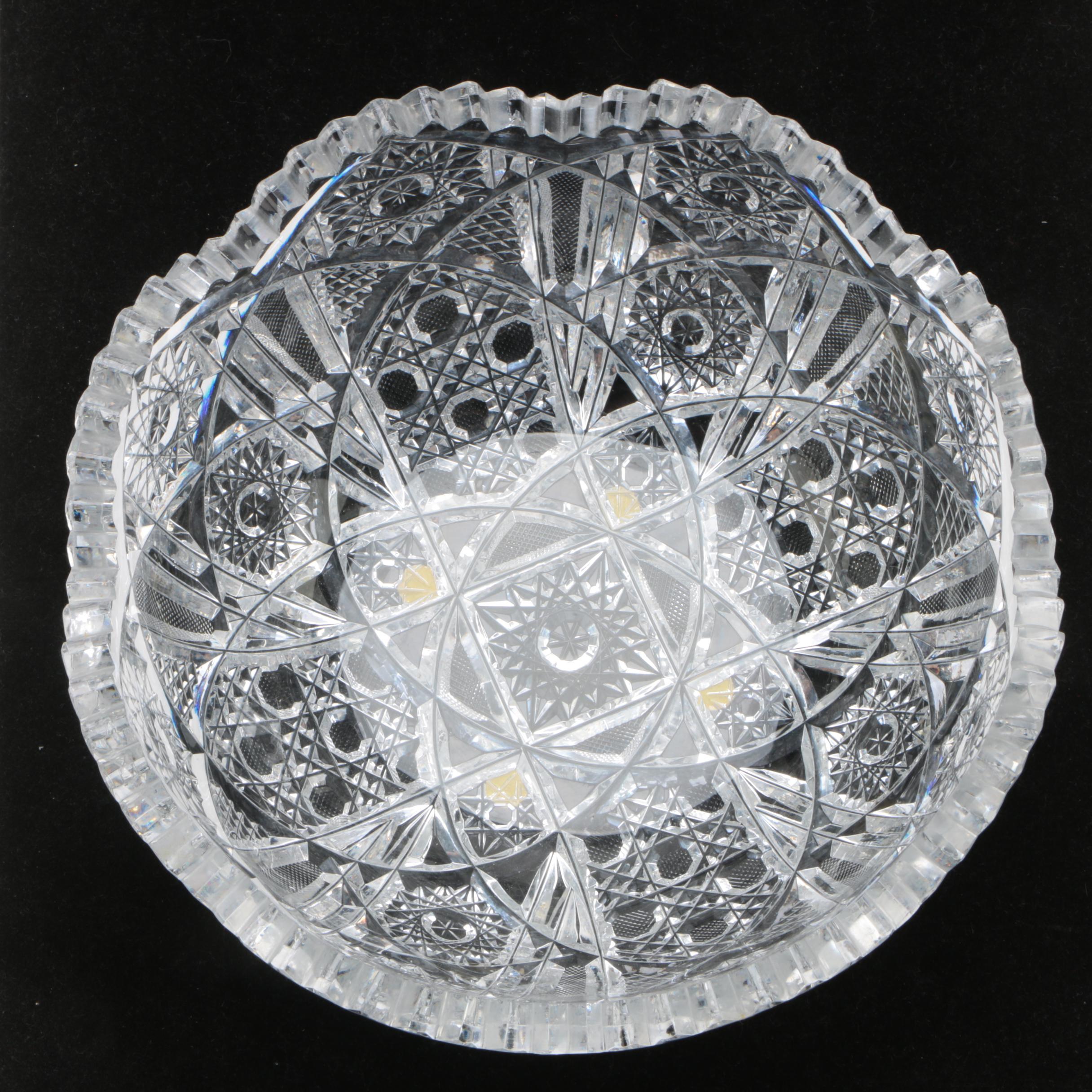 Antique American Brilliant Period Cut Glass Bowl