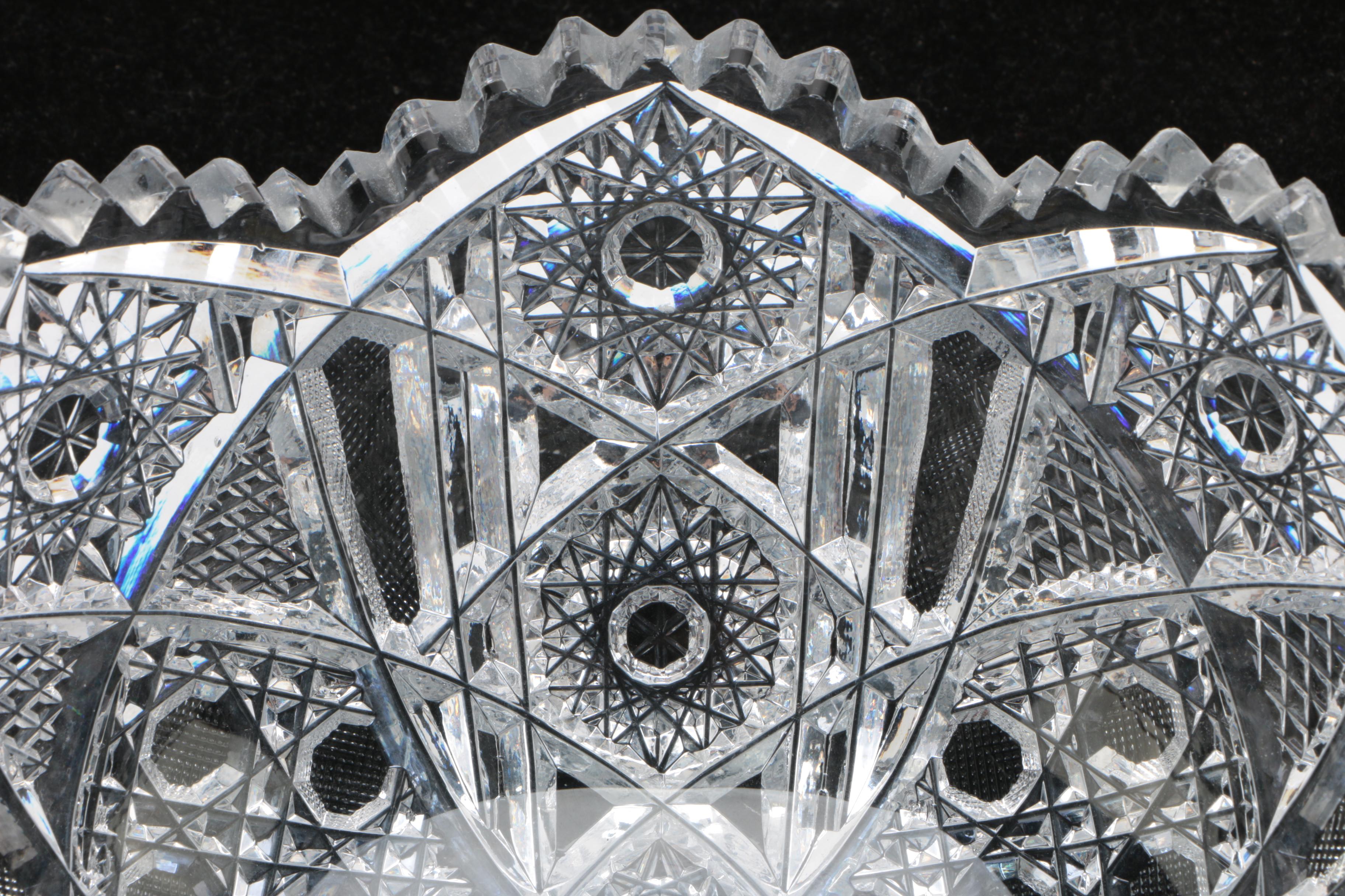 Antique American Brilliant Period Cut Glass Bowl