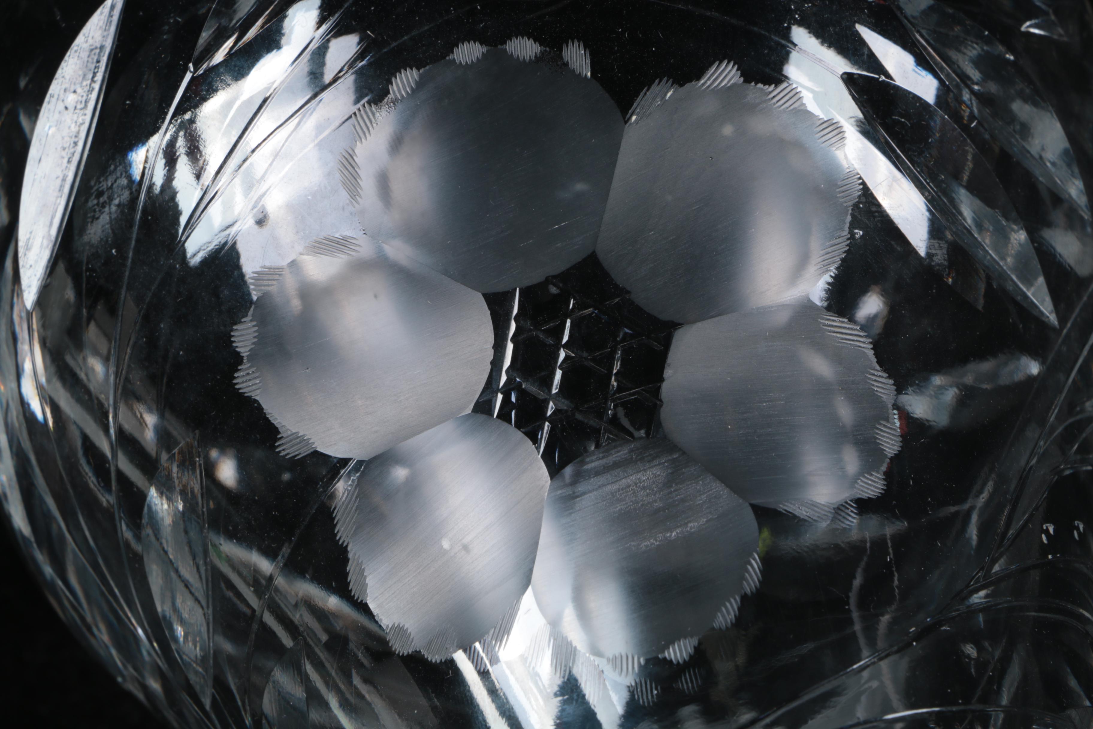 American Brilliant Style Etched Crystal Vase