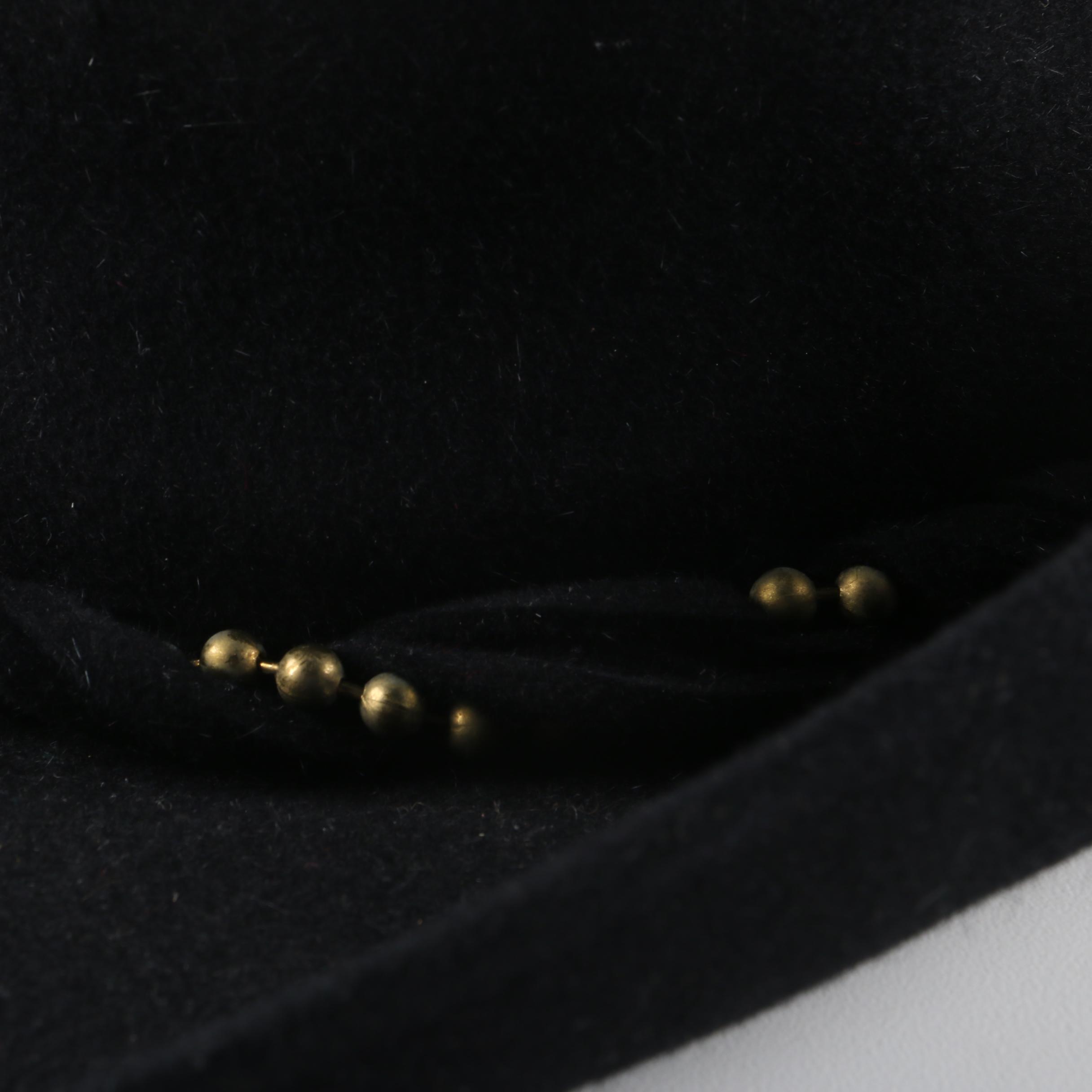 Women's Vintage Frank Olive for Neiman-Marcus Black Felted Wool Hat