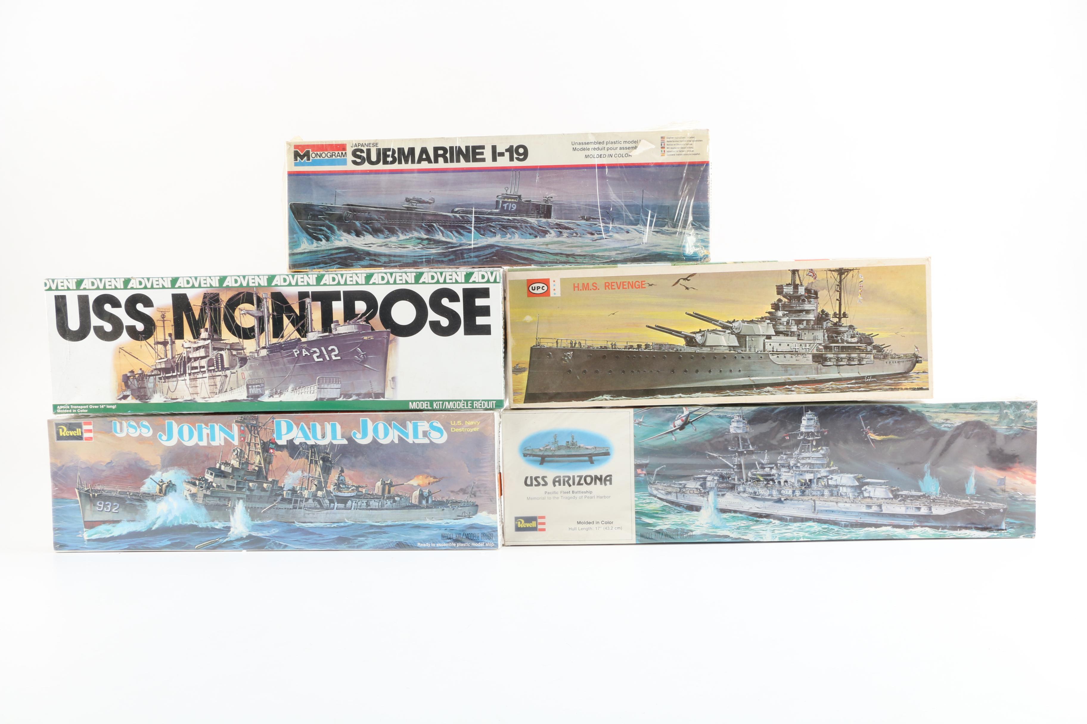 Military Plane and Ship Model Kits, Including Monogram and Revell