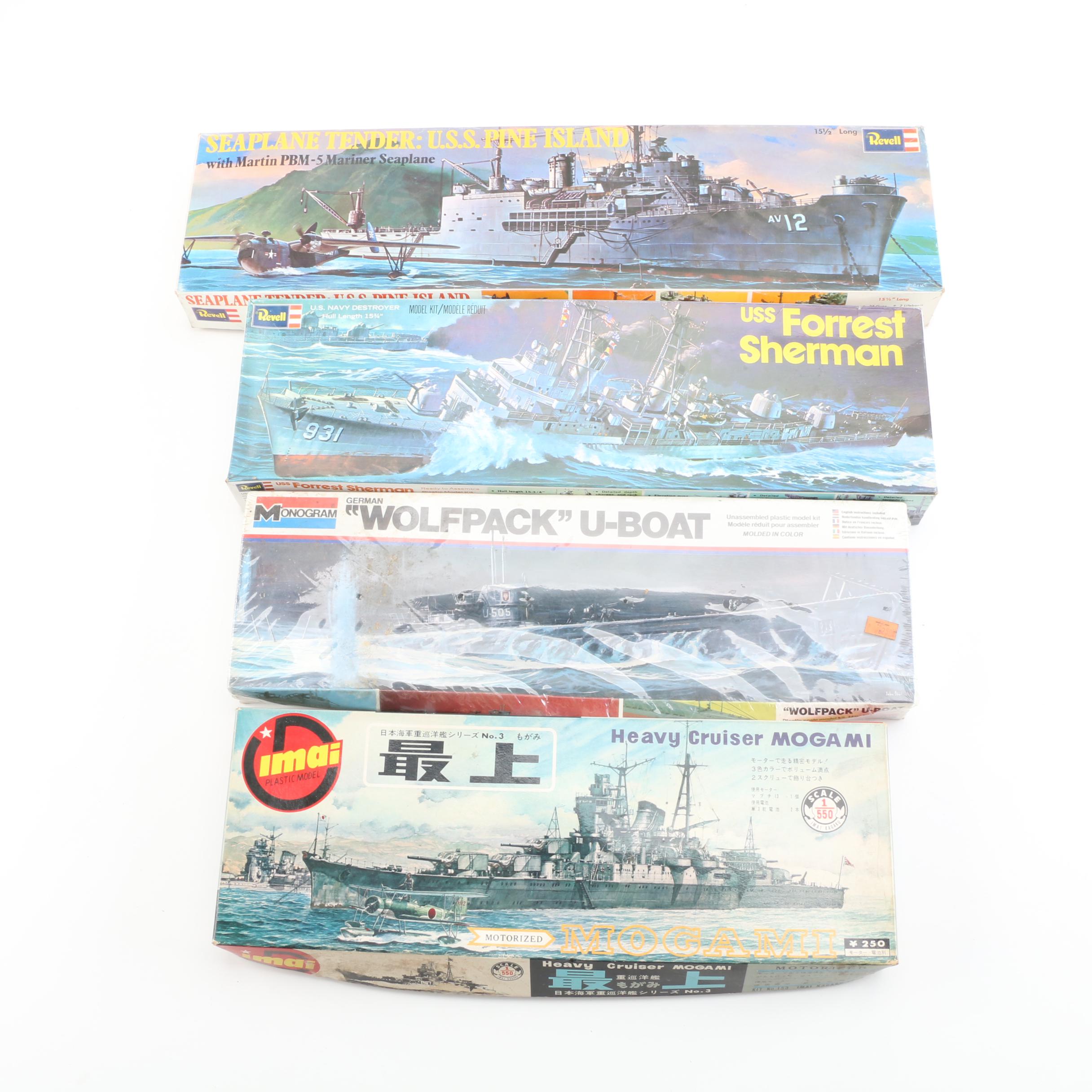 Military Plane and Ship Model Kits, Including Monogram and Revell