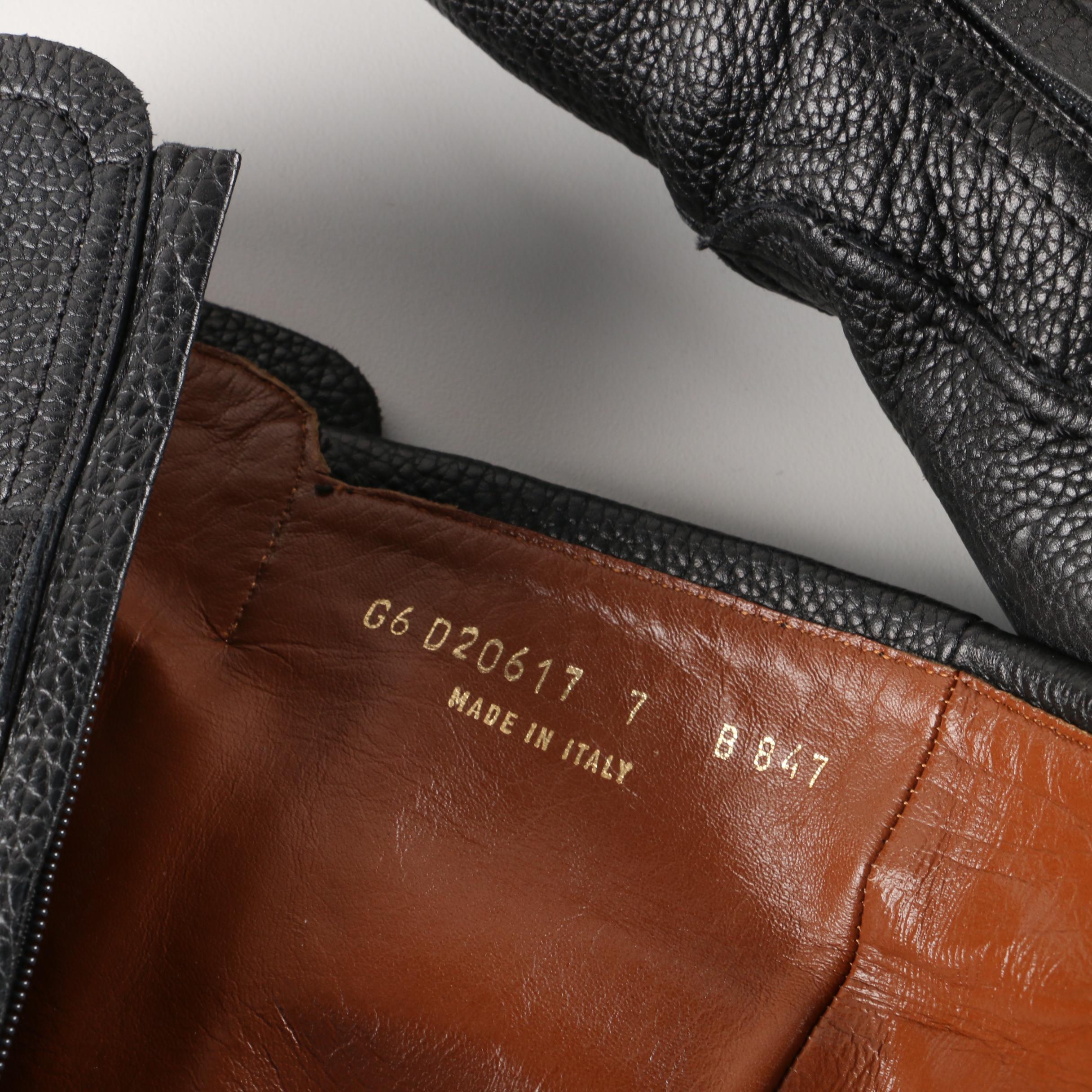 Women's Cole Haan Black Pebbled Leather Knee-High Boots