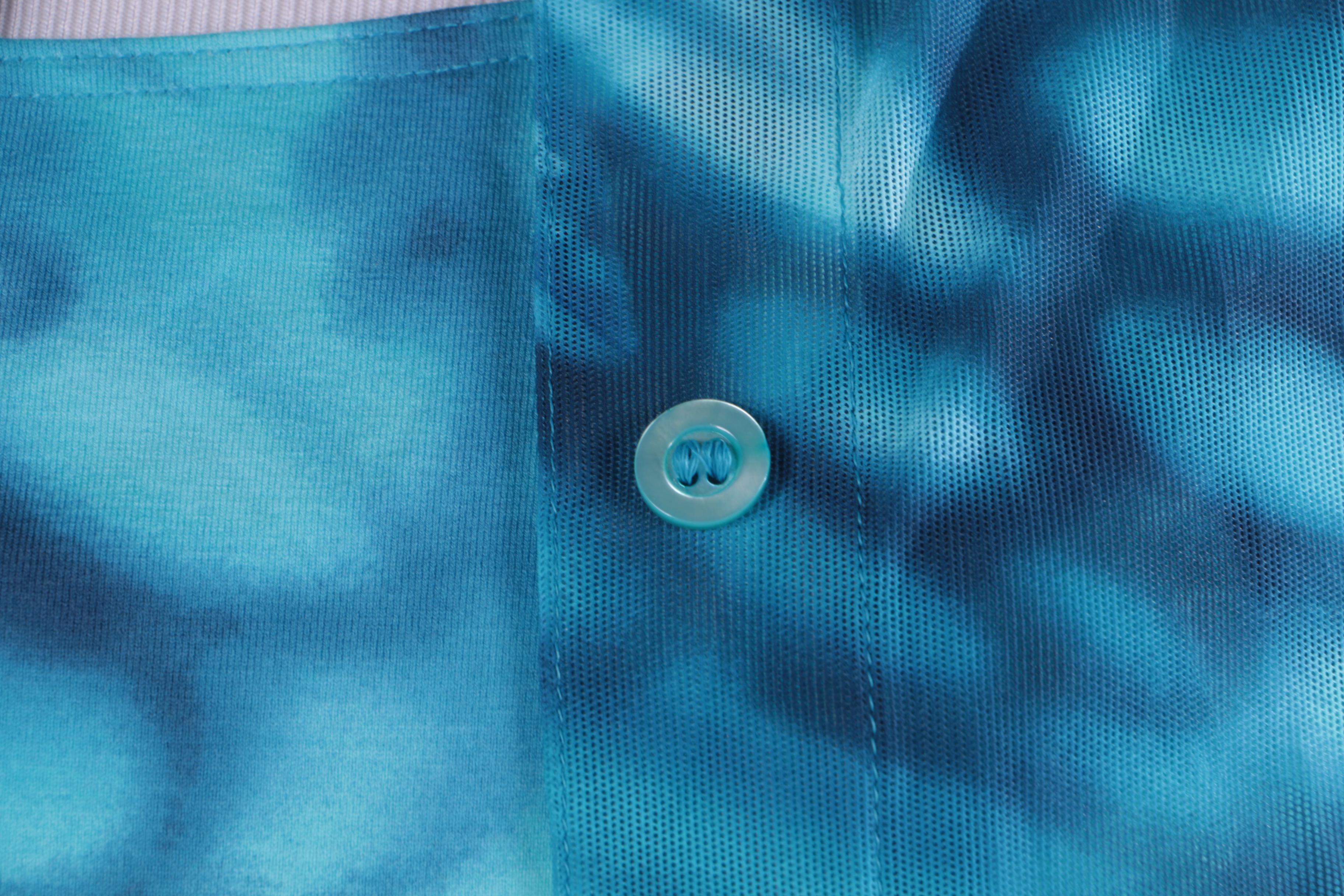 Women's Escada Blue Printed Button-Front Shirt with Matching Tank Top