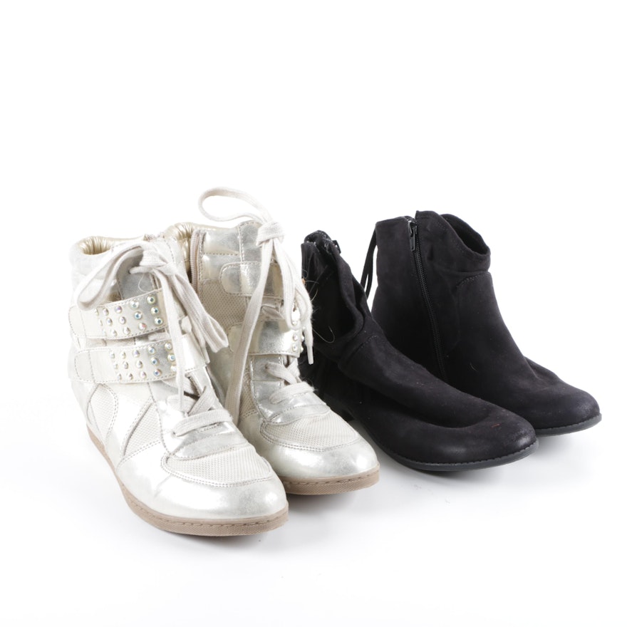 Women's Nine West Ankle Booties and Steve Madden Sneakers