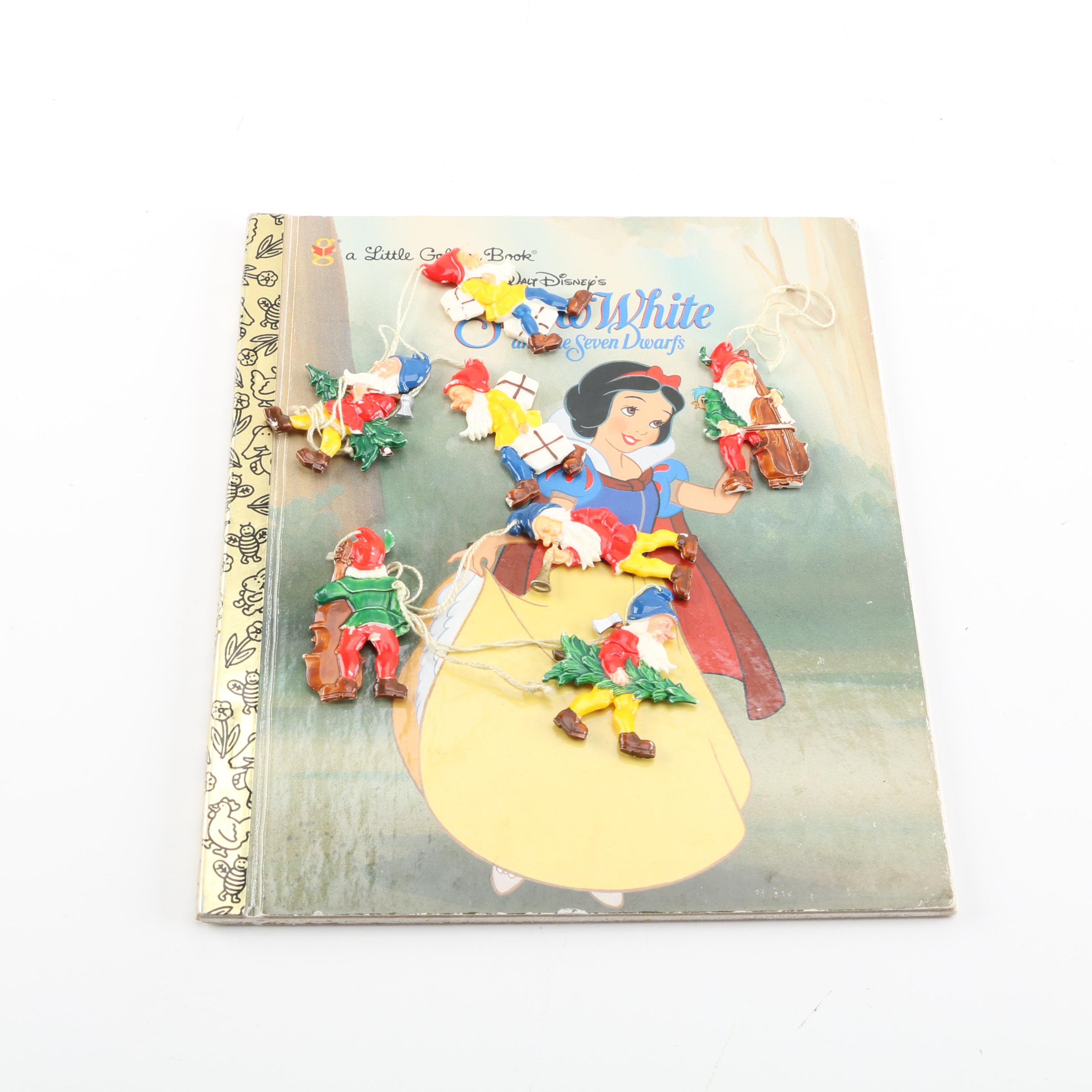 Little Golden Book "Snow White and the Seven Dwarfs" and Ornaments