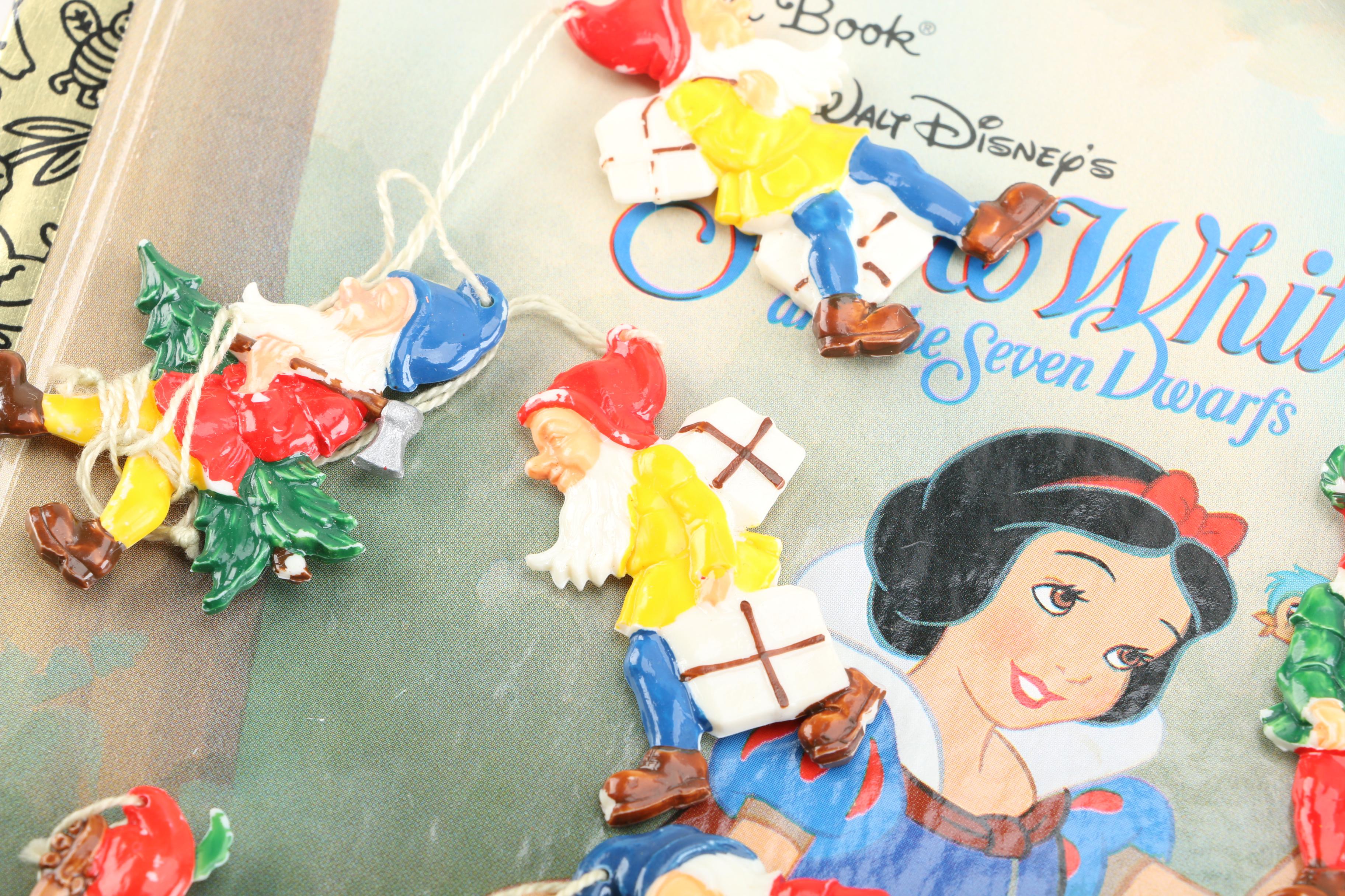 Little Golden Book "Snow White and the Seven Dwarfs" and Ornaments