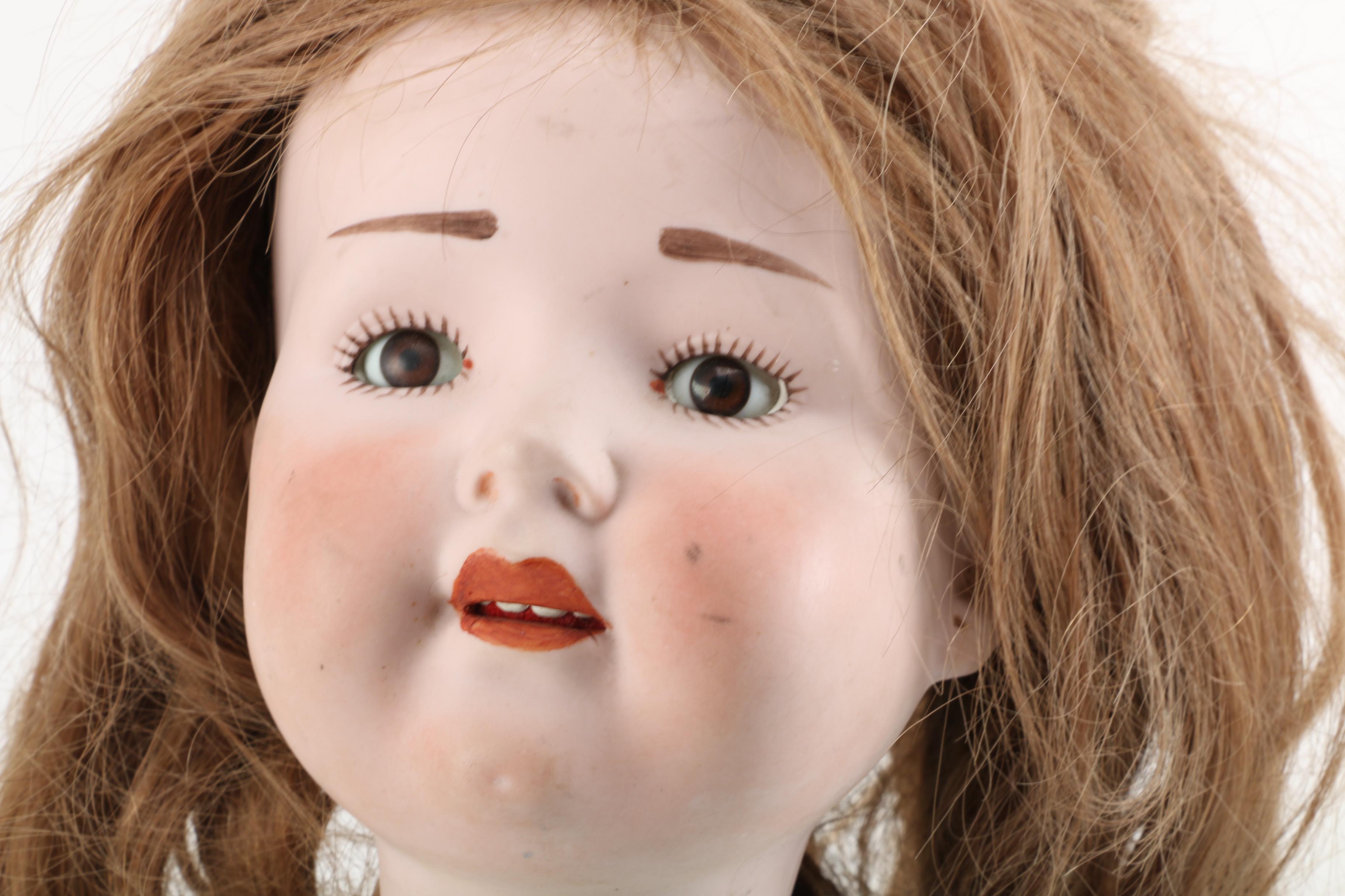 Semi-Antique Heubach-Köppelsdorf Bisque and Cloth Doll