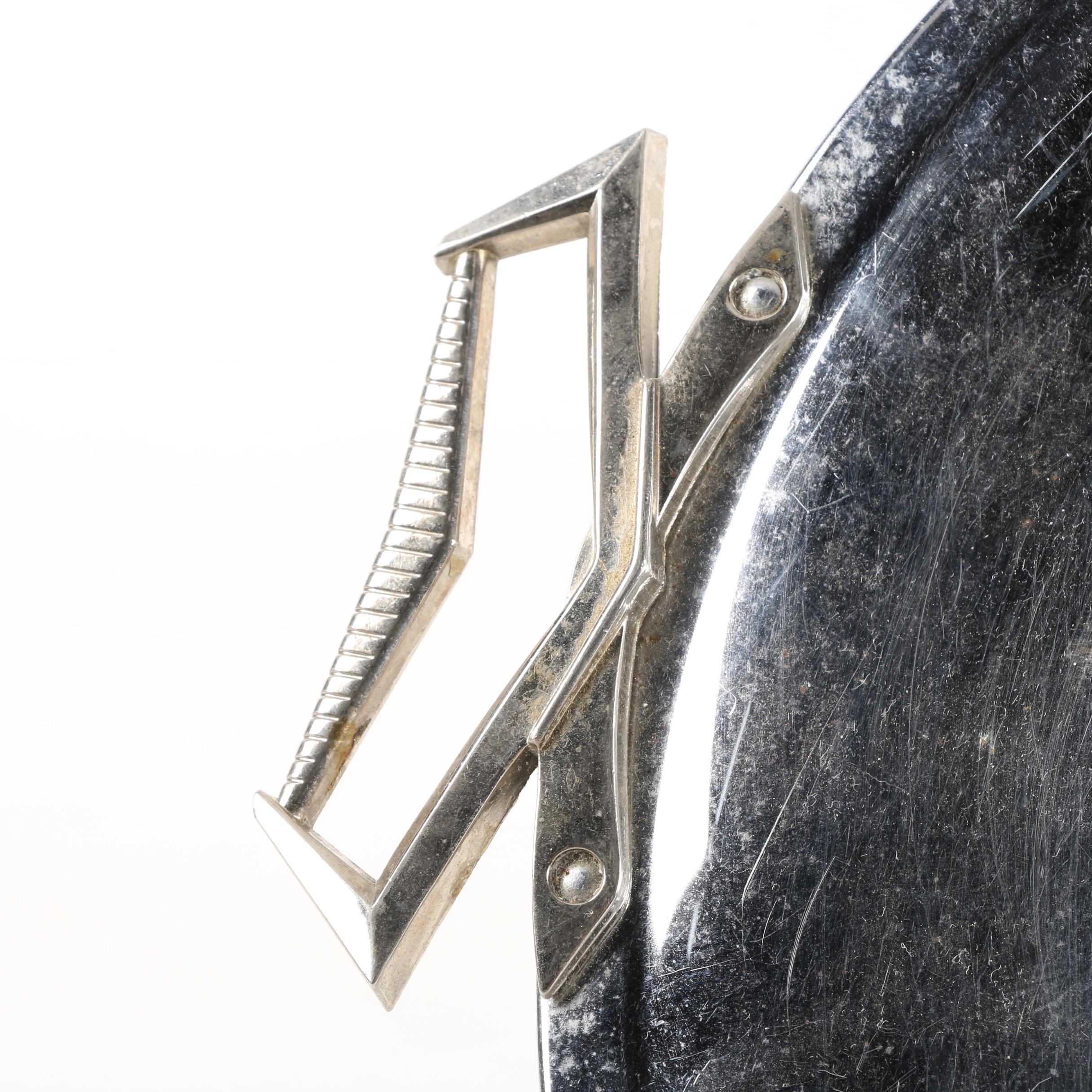 Mid-Century Kromex Tray with Blown Glass Tumblers