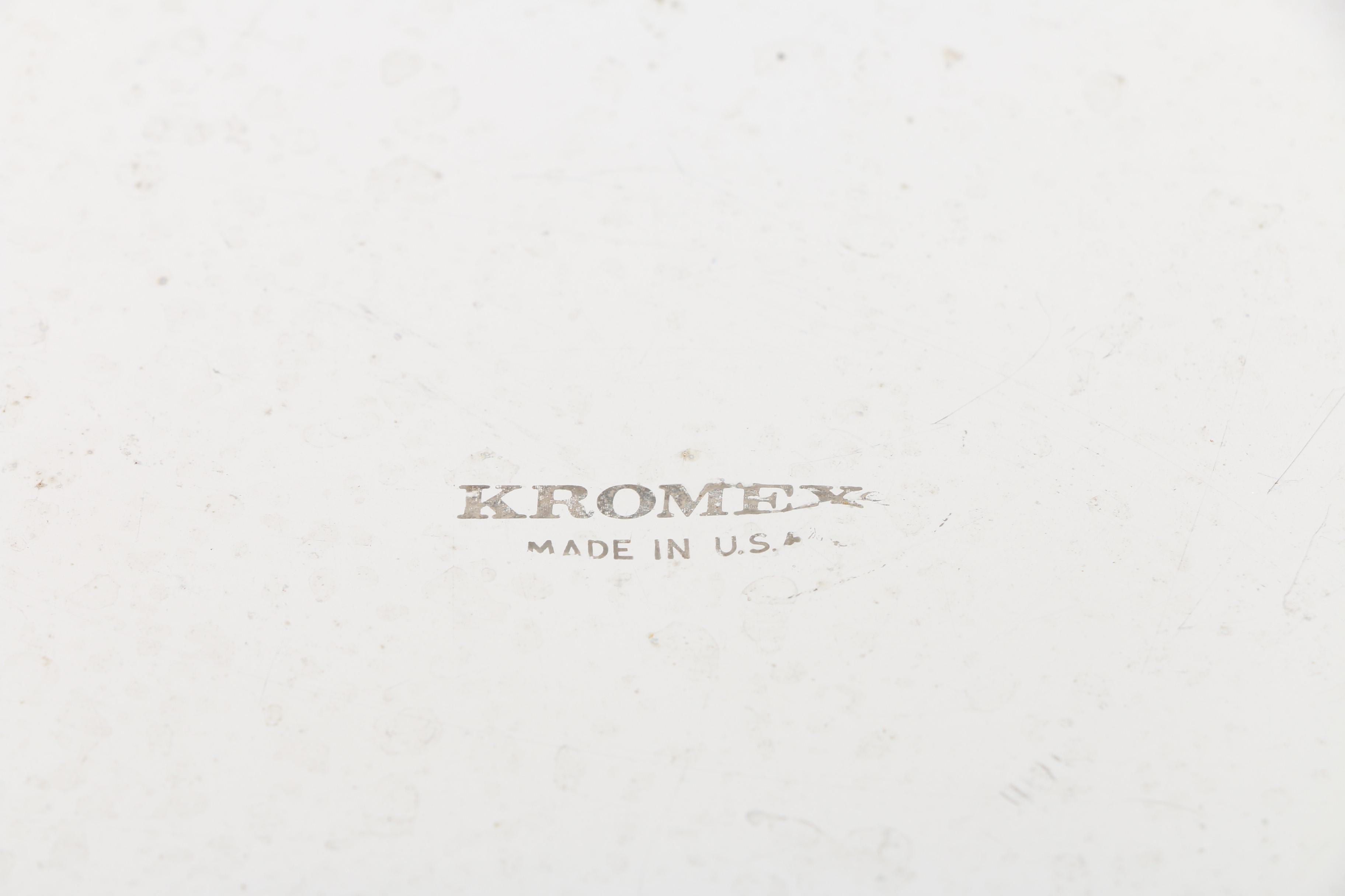 Mid-Century Kromex Tray with Blown Glass Tumblers