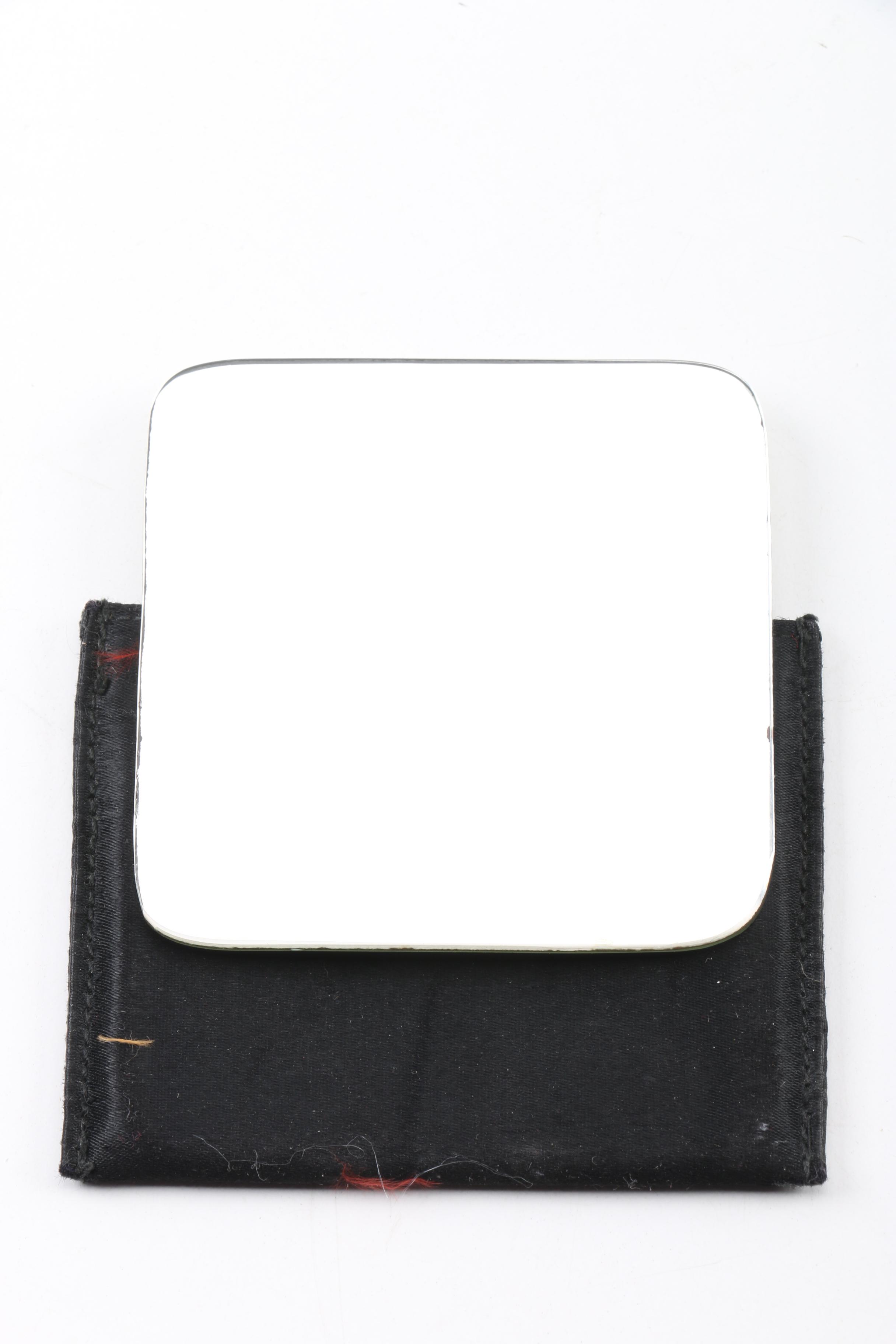 Vintage Vanity Items Including Napier Box, Painted Bird Fan, Mirrors