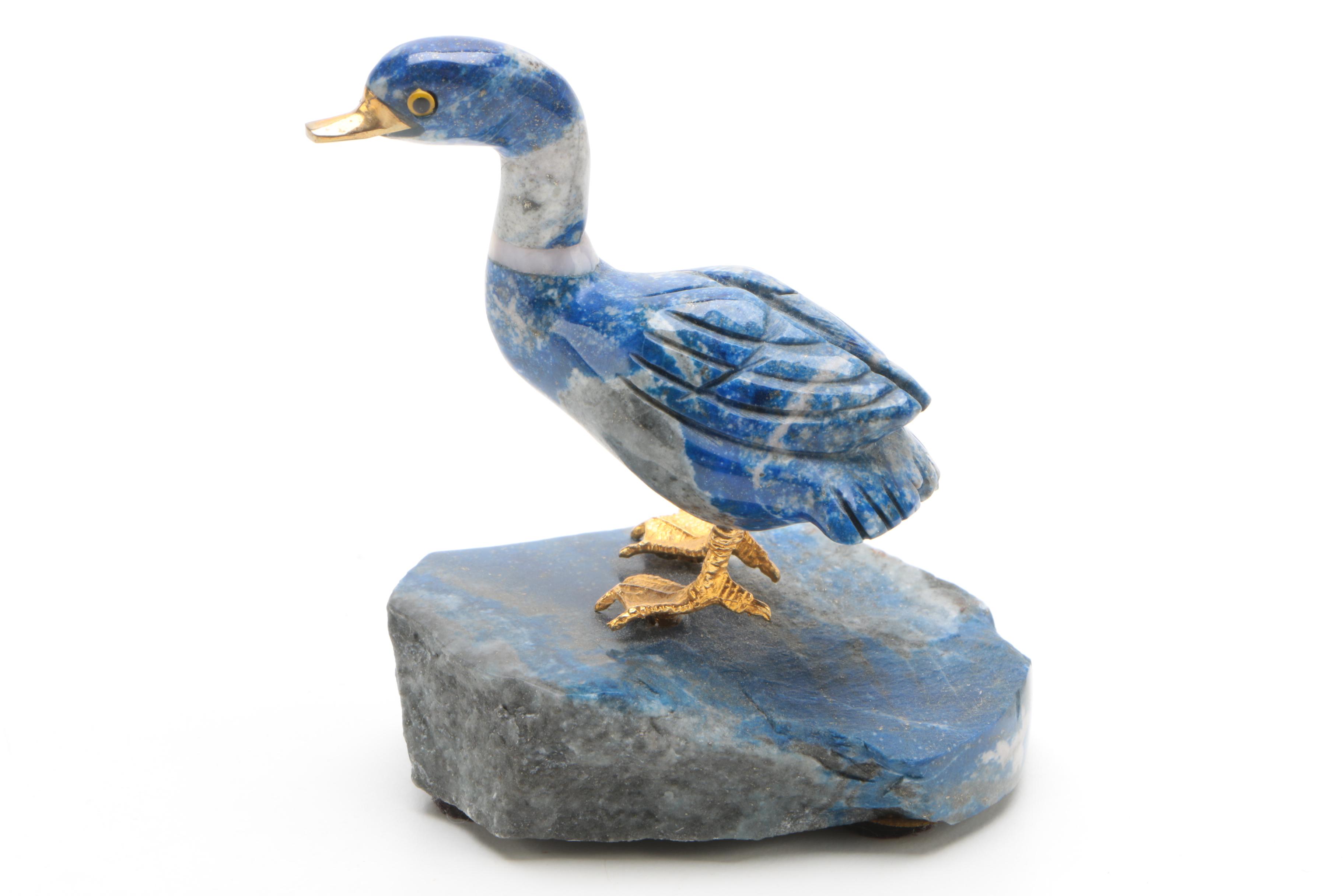 Soapstone and Sodalite Carvings of Ducks