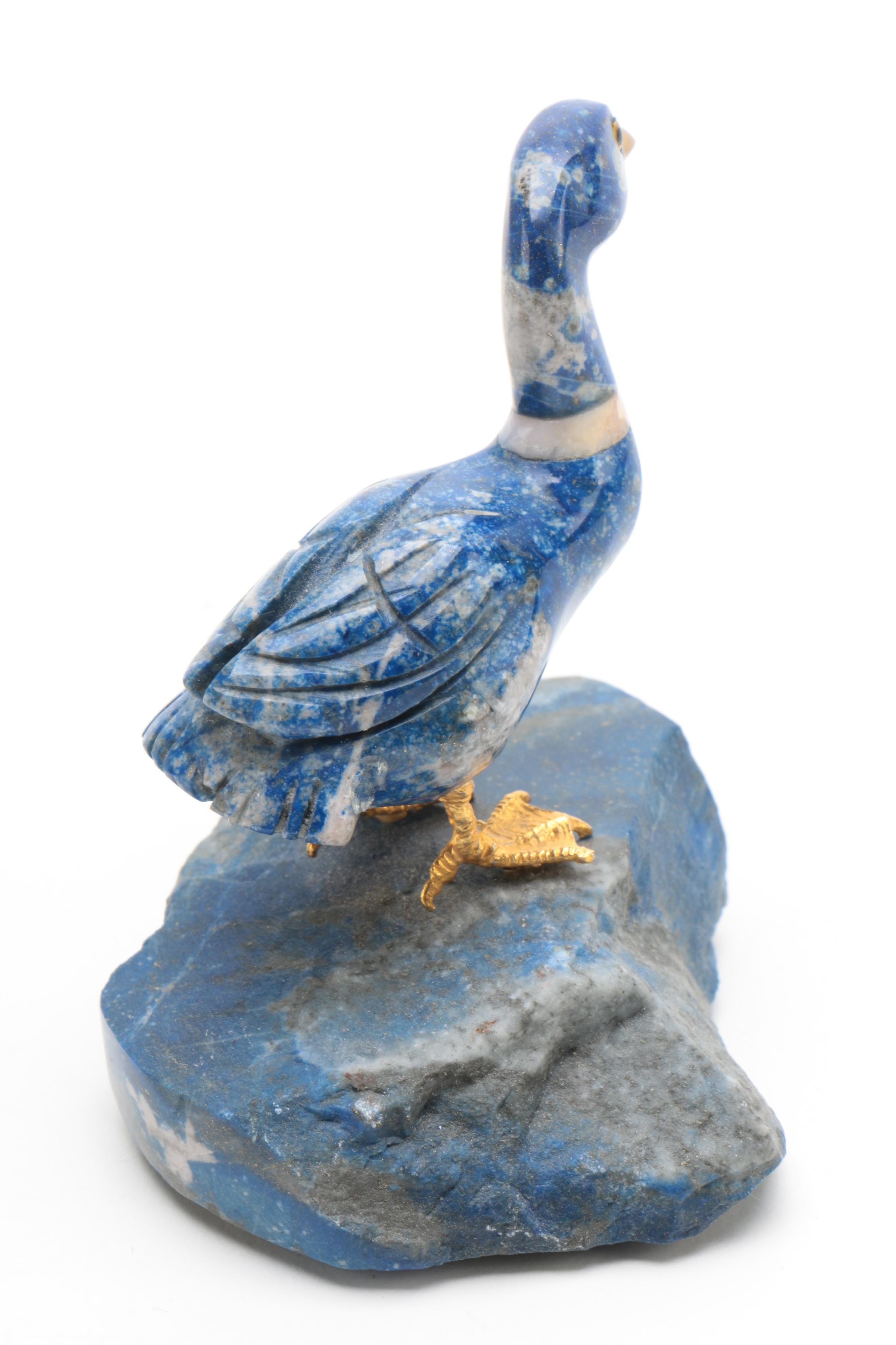 Soapstone and Sodalite Carvings of Ducks