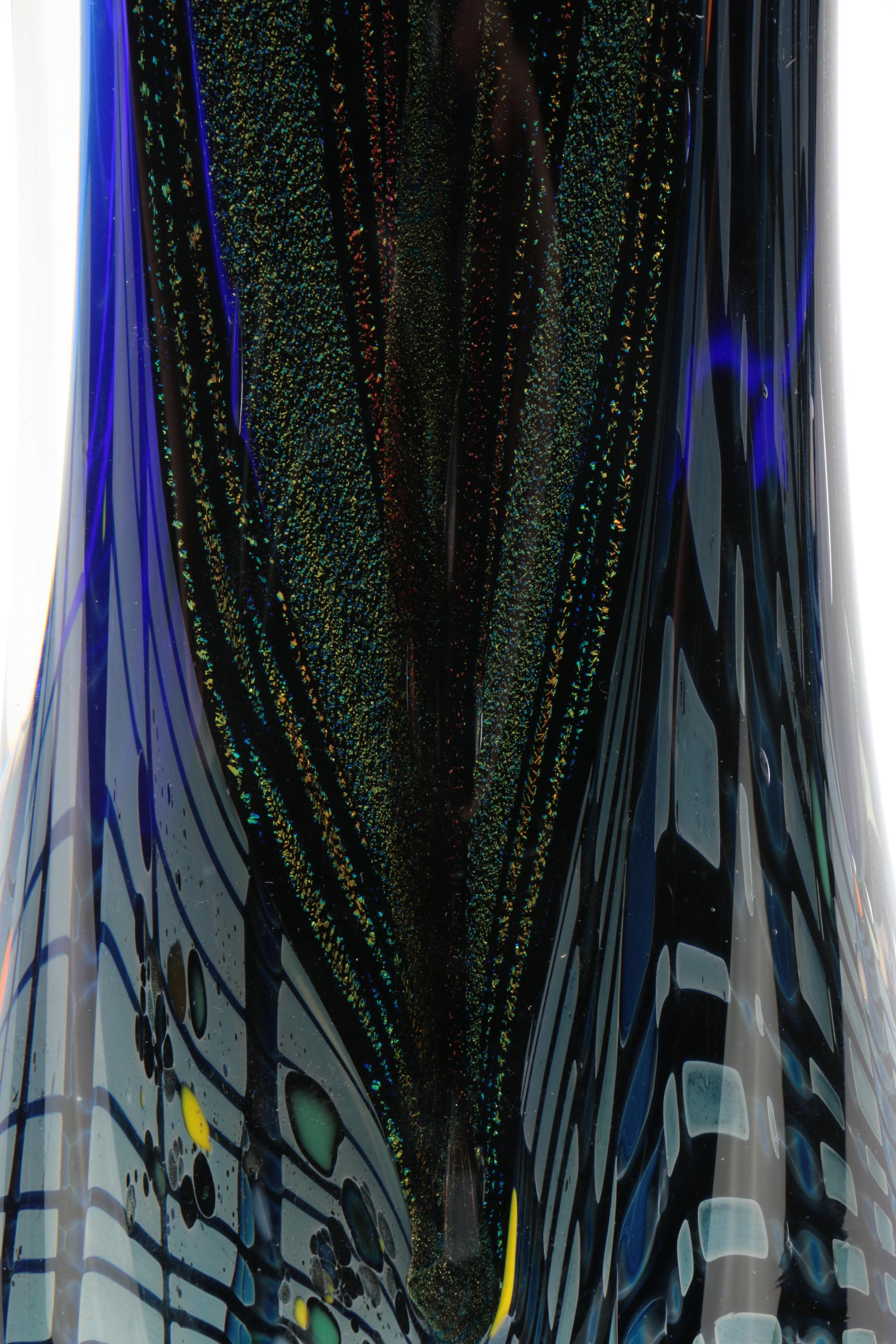 Rollin Karg Glass Sculpture with Blown Glass Bowl