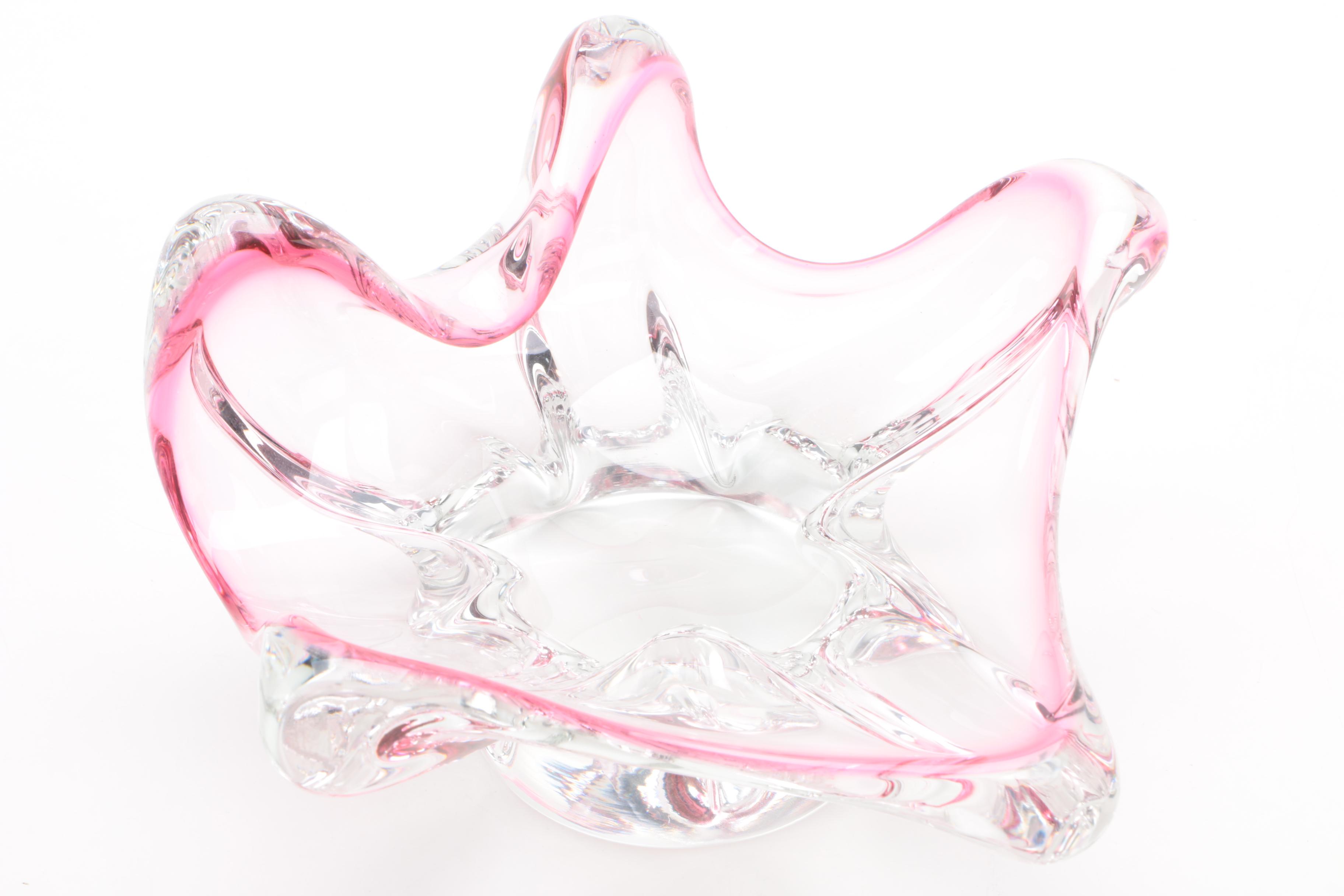 Rollin Karg Glass Sculpture with Blown Glass Bowl