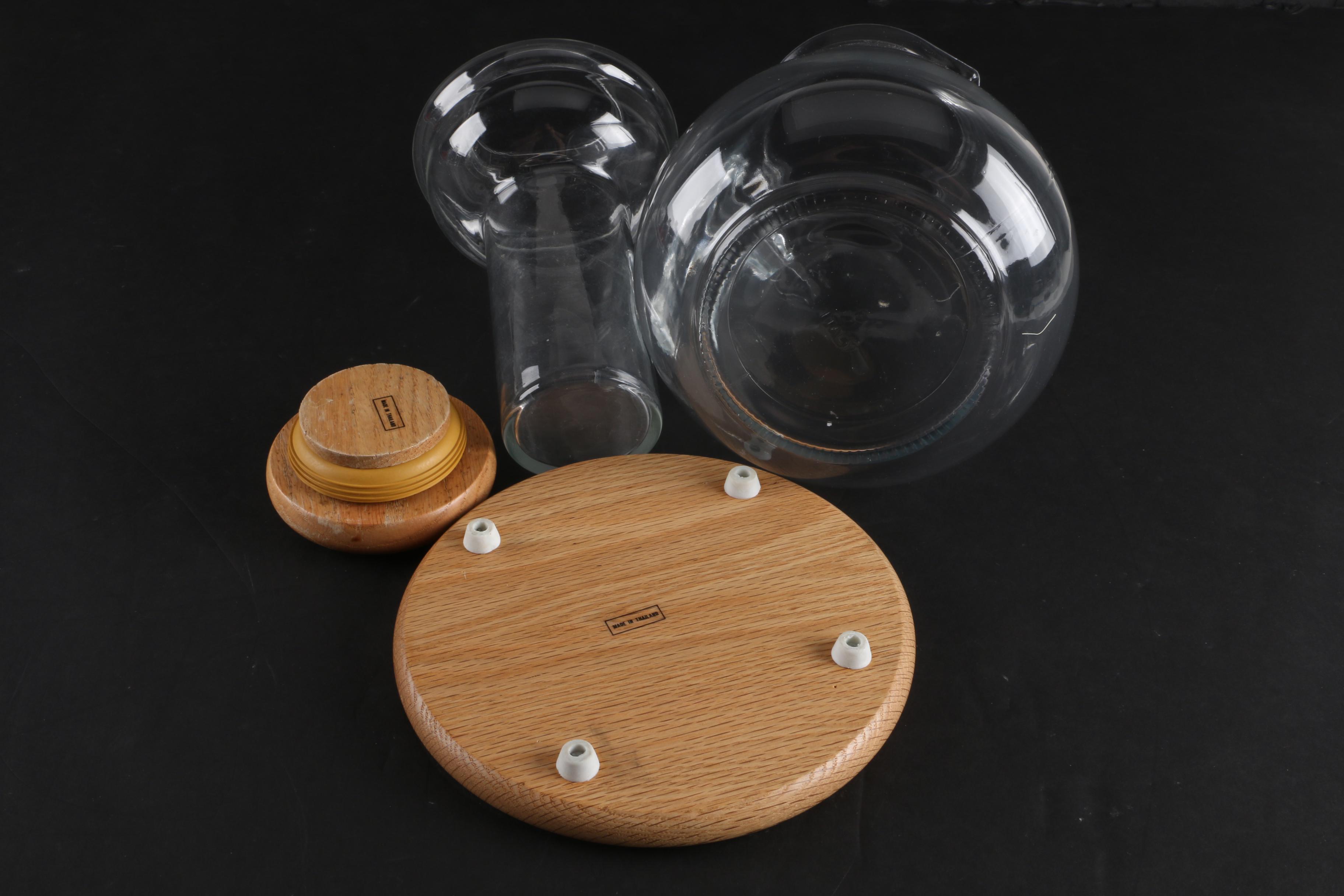 Glass Grape Motif Ice Water Pitcher with Other Glass Dispensers