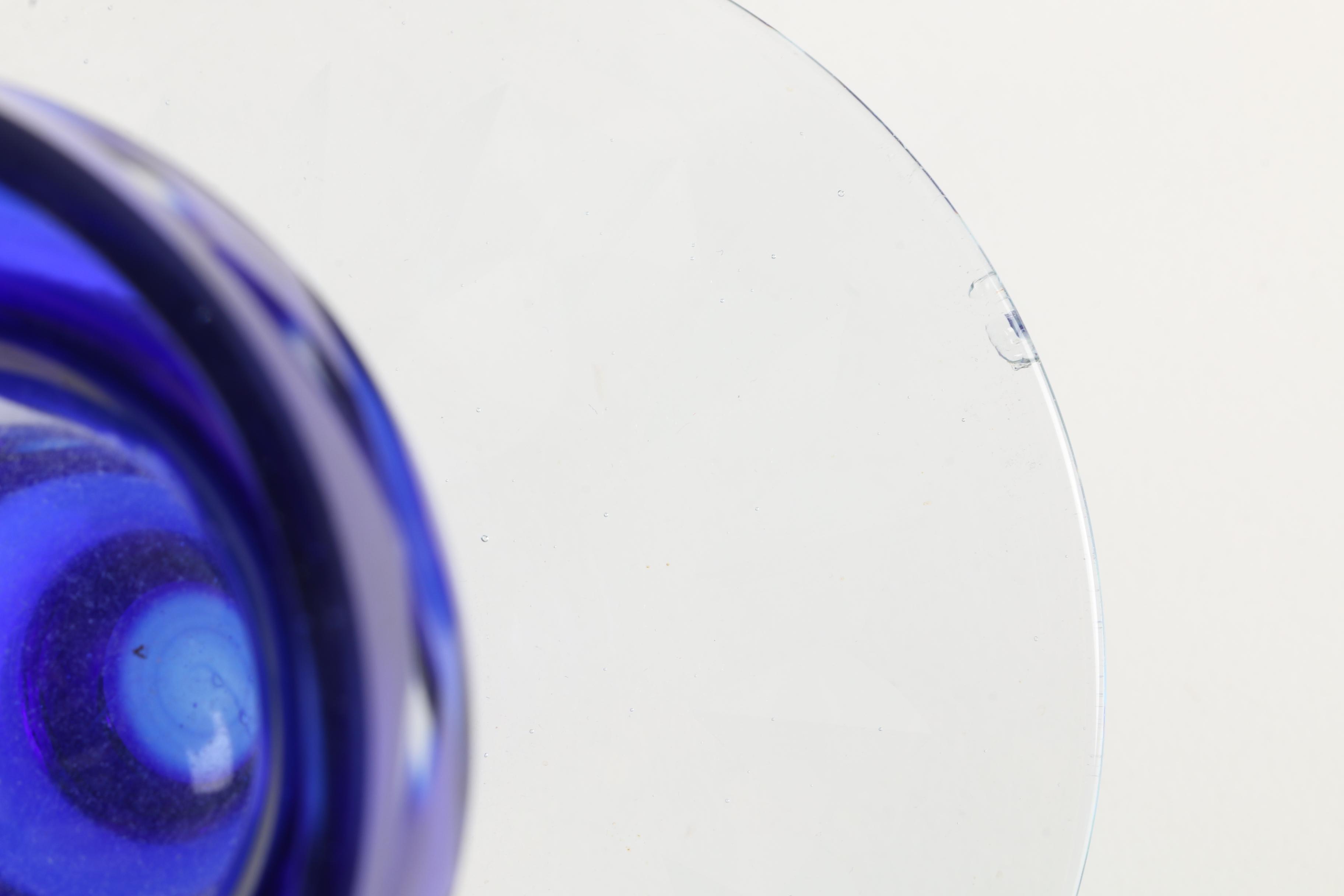 Cobalt Cut to Clear Crystal Caesar Perfume Bottle and Signed Blown Glass Bottles