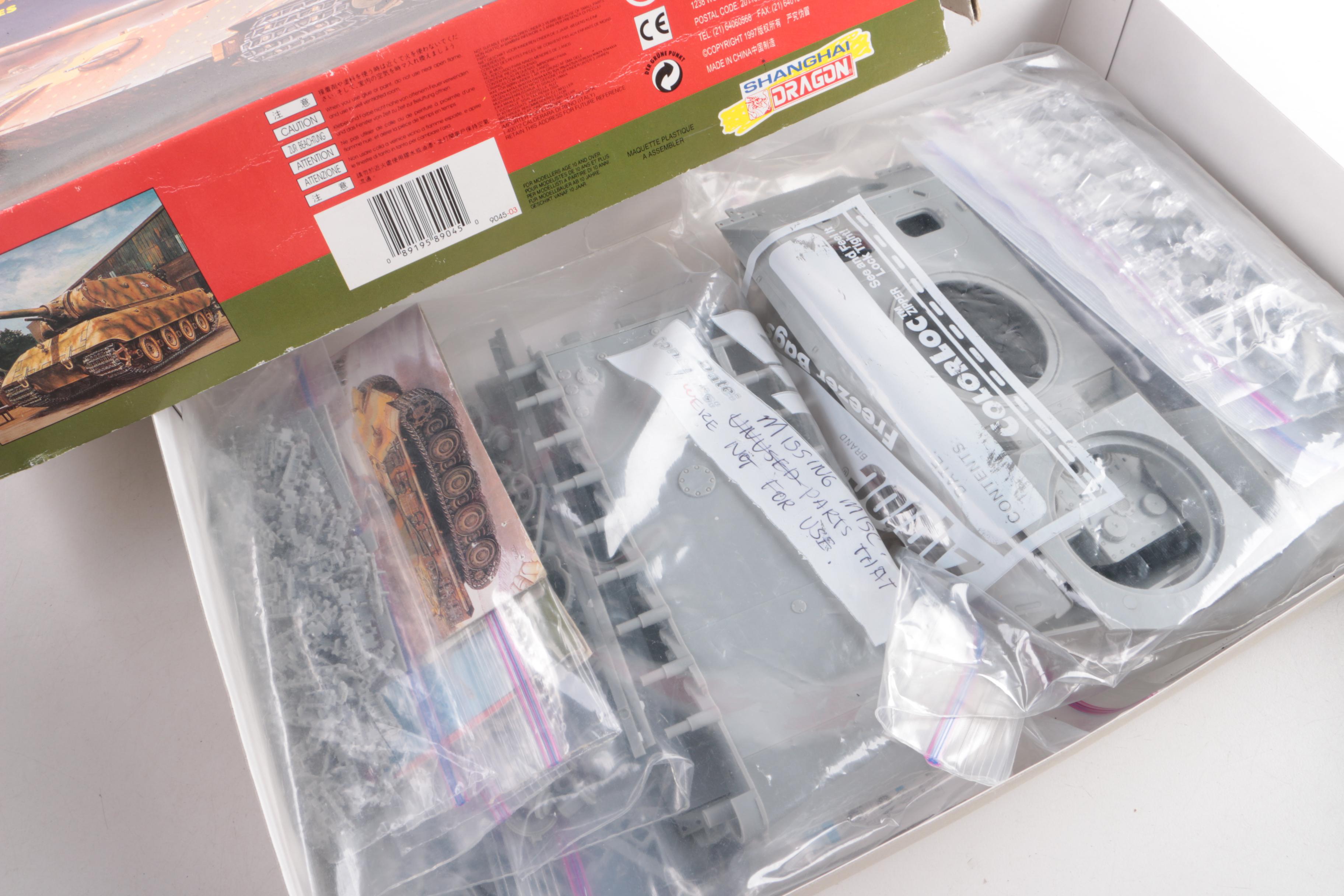 Military Vehicle, Gun and Troop Model Kits, Including Italeri