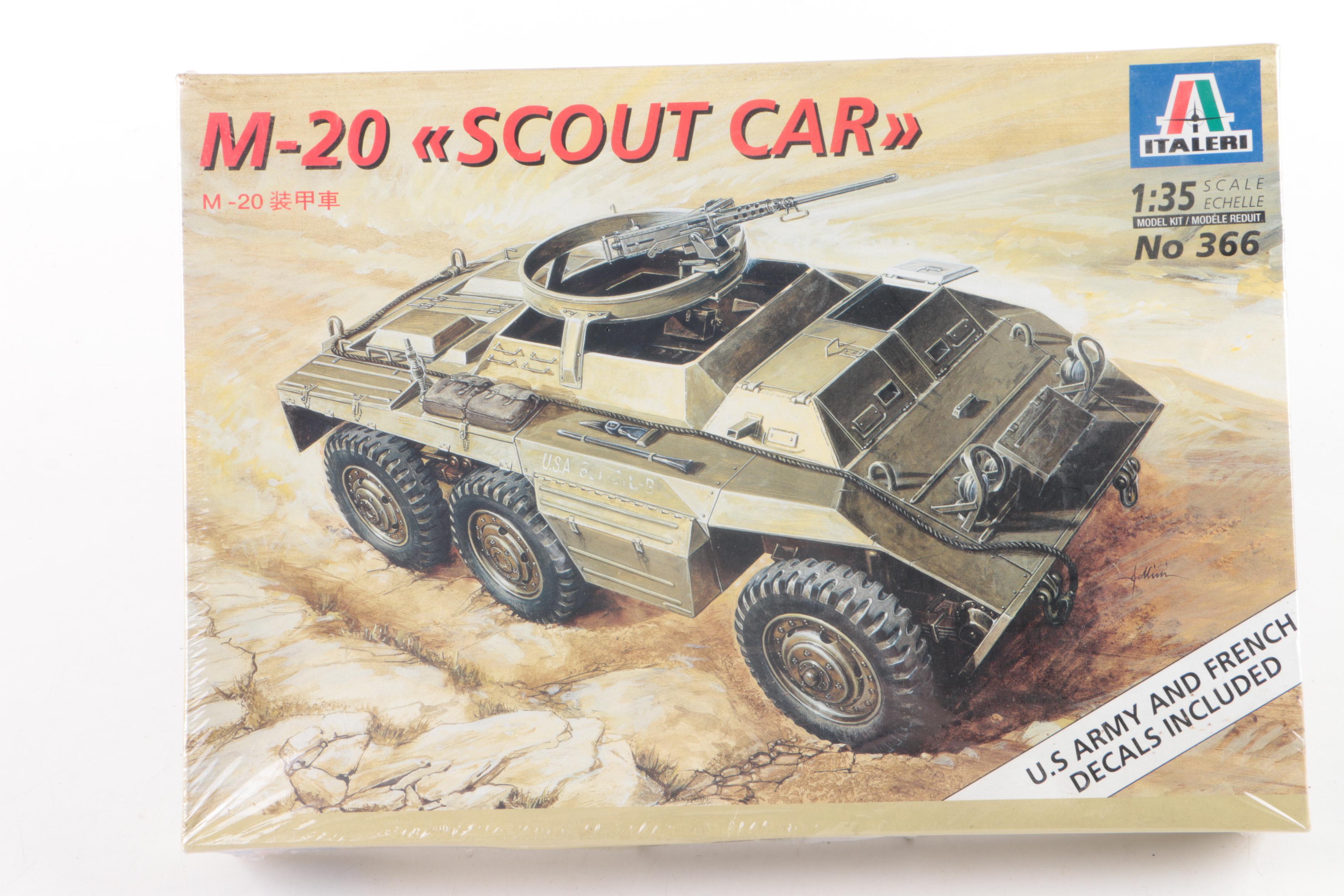 Military Vehicle, Gun and Troop Model Kits, Including Italeri