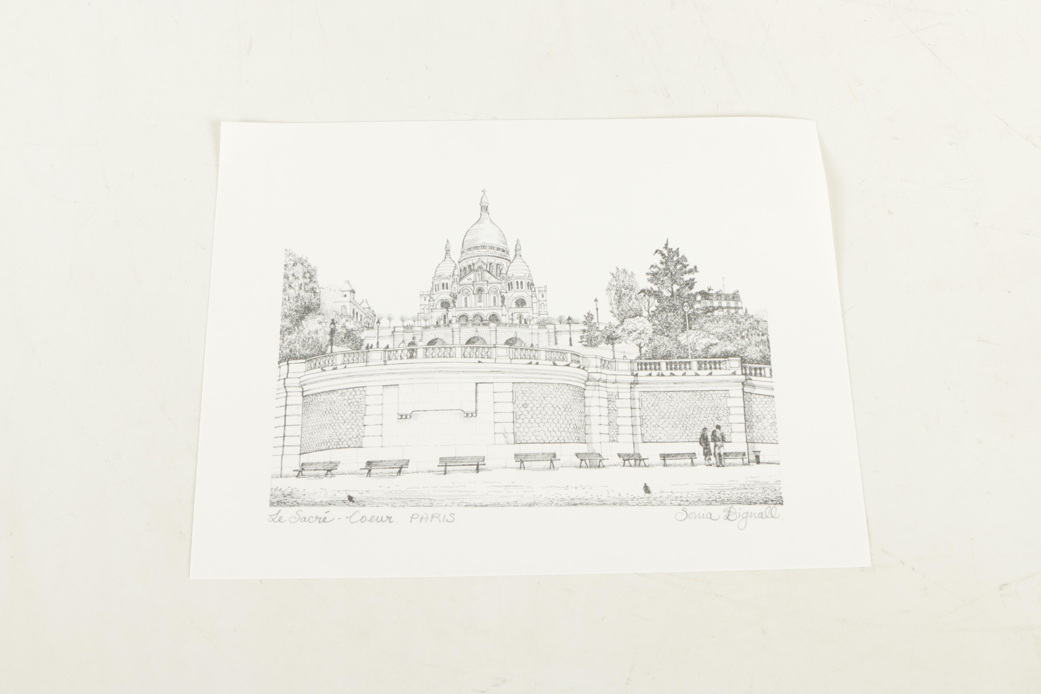 Sonia Bignall Offset Lithographs of French Landscapes