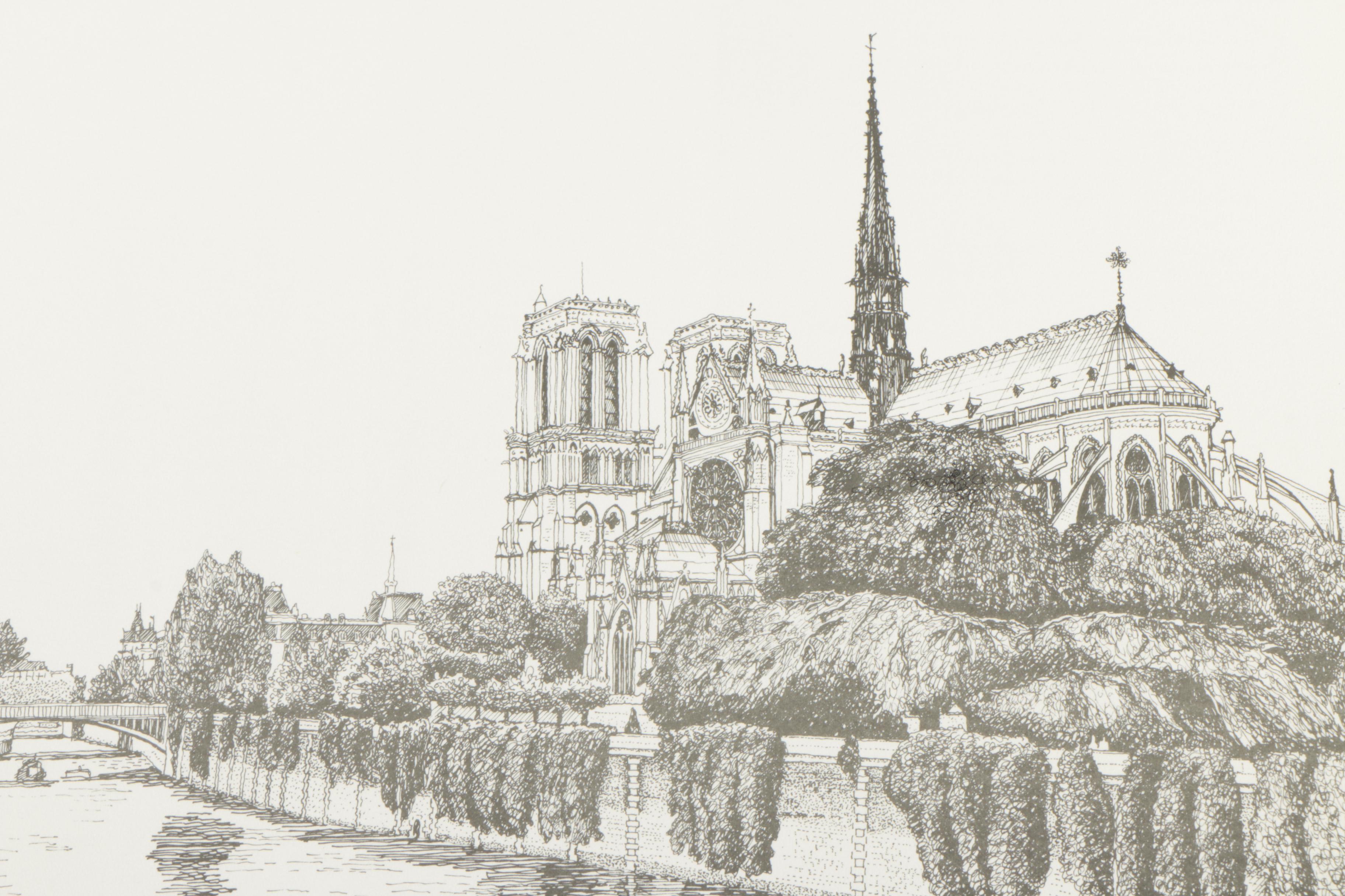 Sonia Bignall Offset Lithographs of French Landscapes