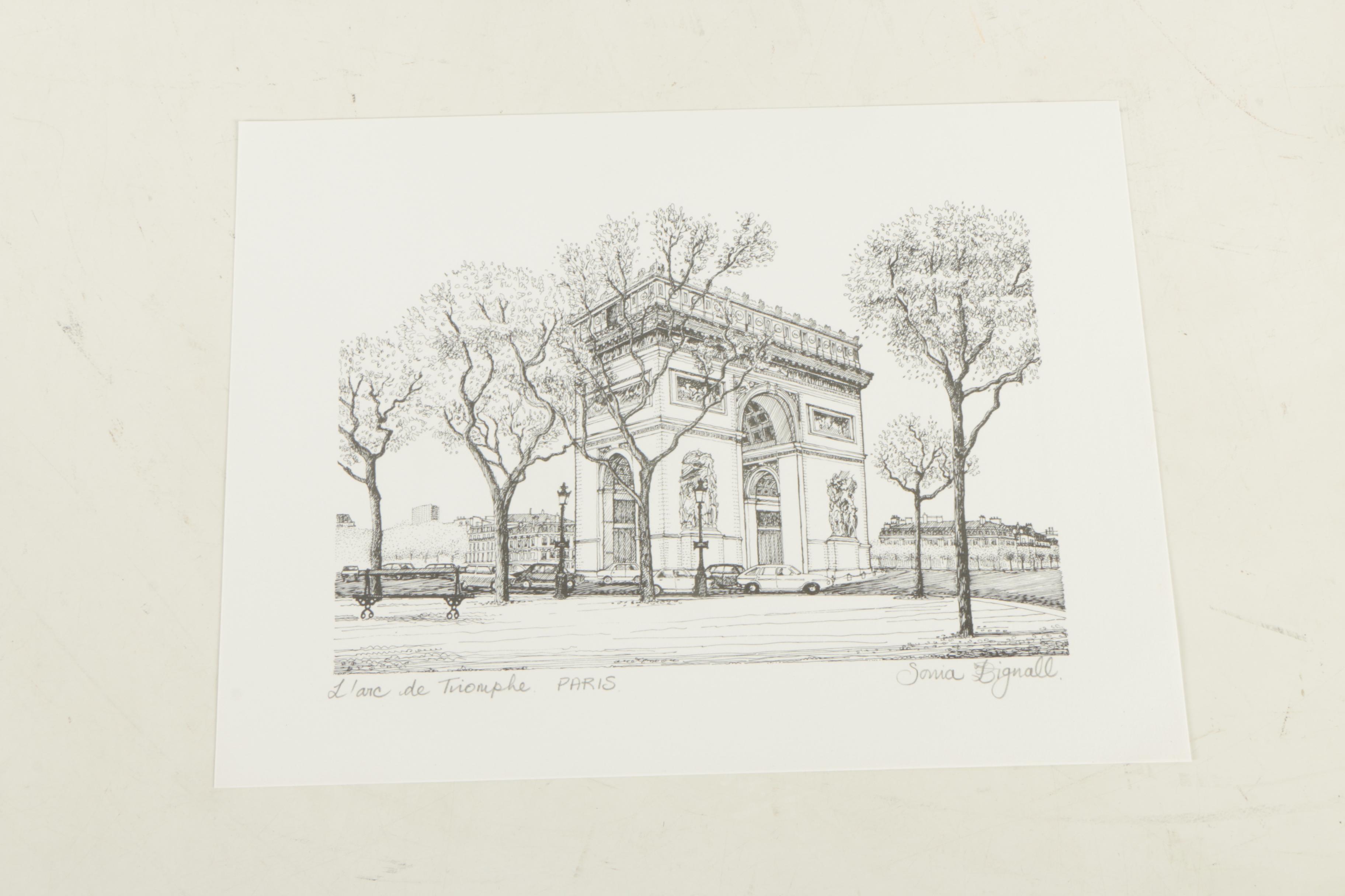 Sonia Bignall Offset Lithographs of French Landscapes