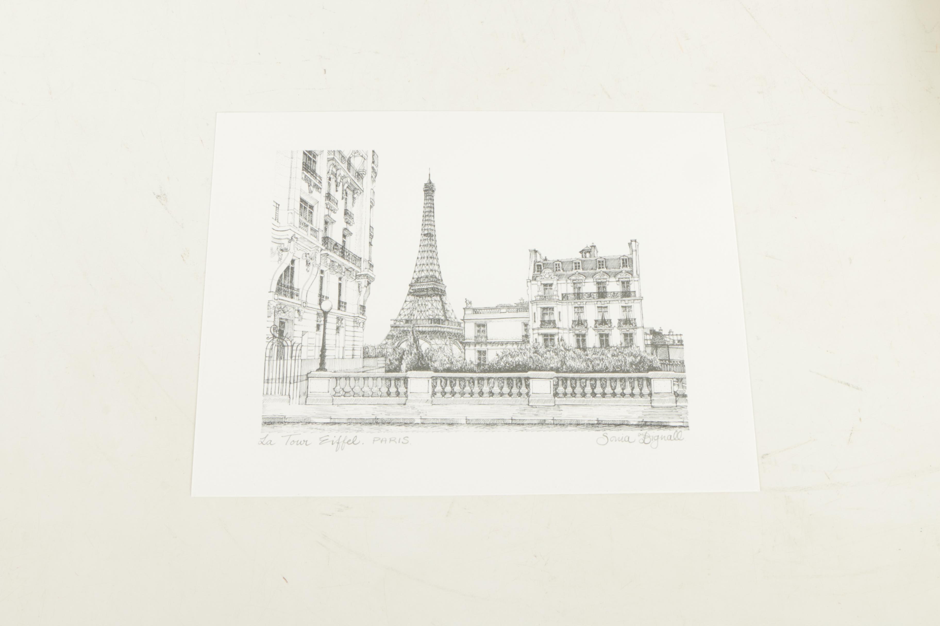 Sonia Bignall Offset Lithographs of French Landscapes