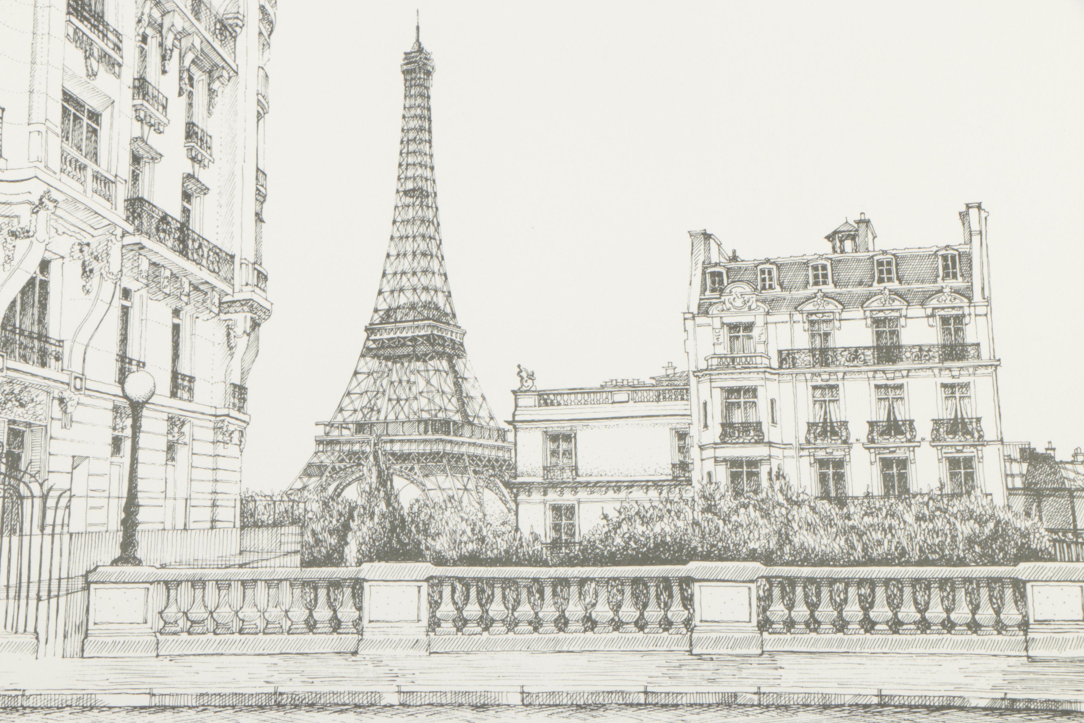 Sonia Bignall Offset Lithographs of French Landscapes